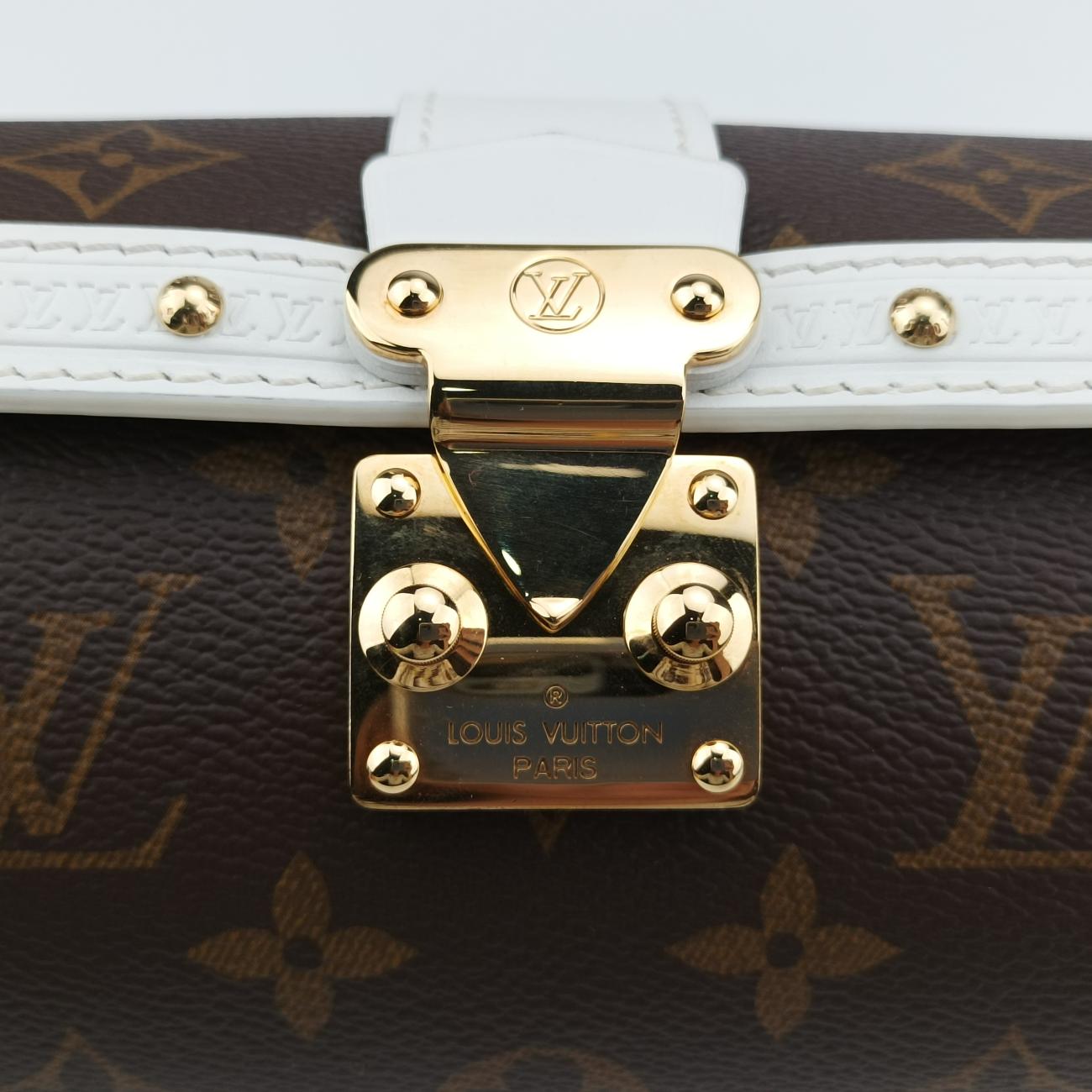 Pre-owned Louis Vuitton Papillon Trunk Brown×white Monogram Canvas×calf leather M81485 shoulderbag | stylenewstar