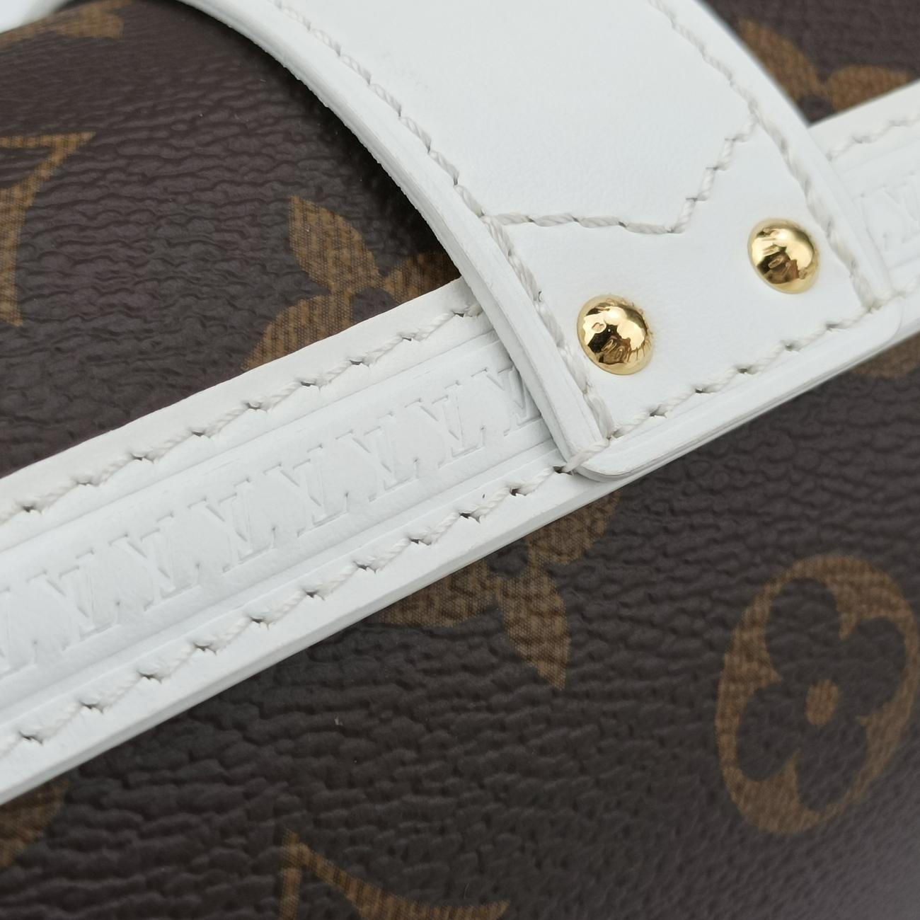 Pre-owned Louis Vuitton Papillon Trunk Brown×white Monogram Canvas×calf leather M81485 shoulderbag | stylenewstar