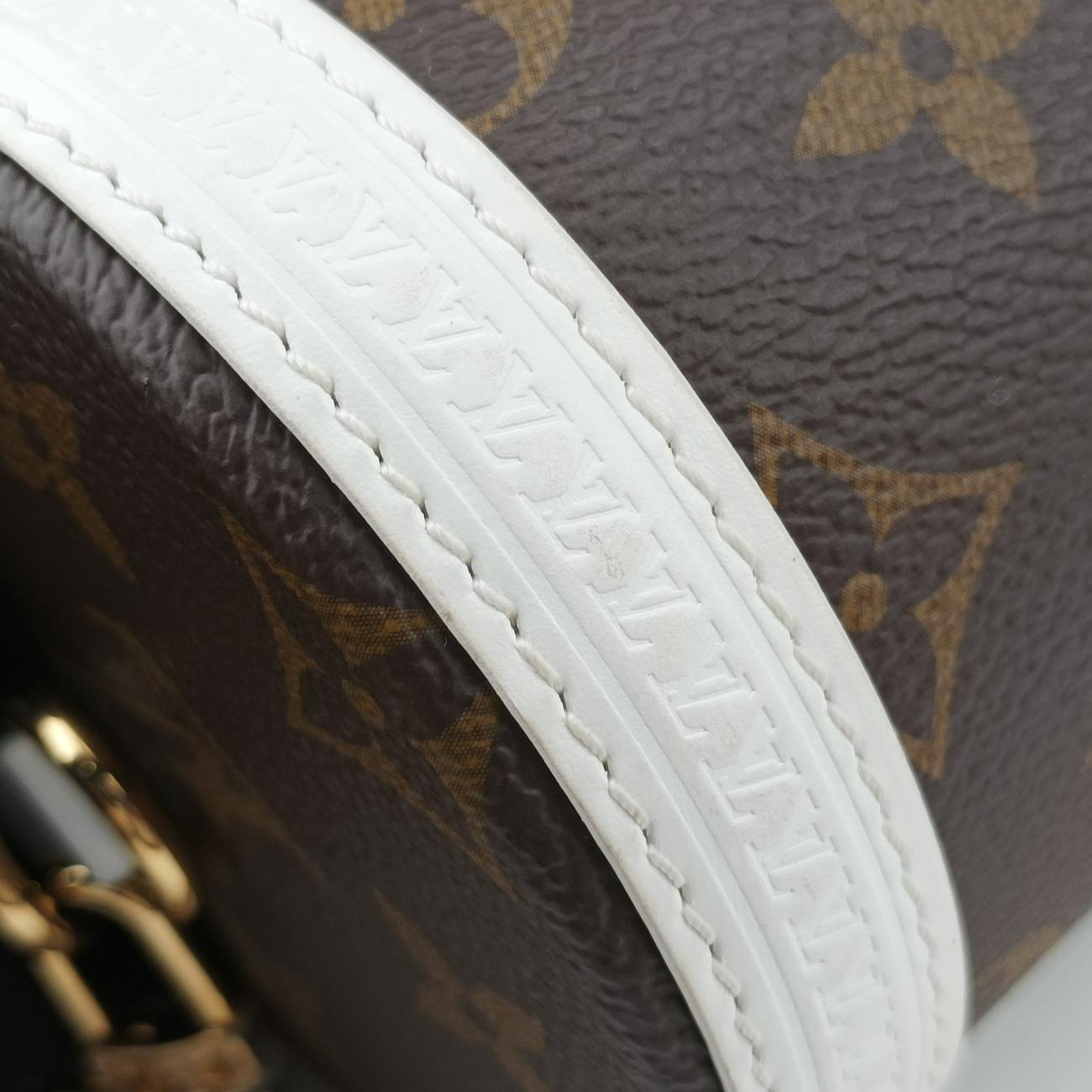 Pre-owned Louis Vuitton Papillon Trunk Brown×white Monogram Canvas×calf leather M81485 shoulderbag | stylenewstar