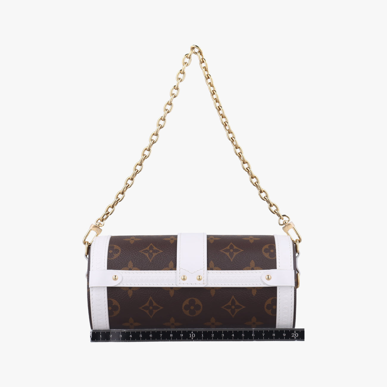 Pre-owned Louis Vuitton Papillon Trunk Brown×white Monogram Canvas×calf leather M81485 shoulderbag | stylenewstar