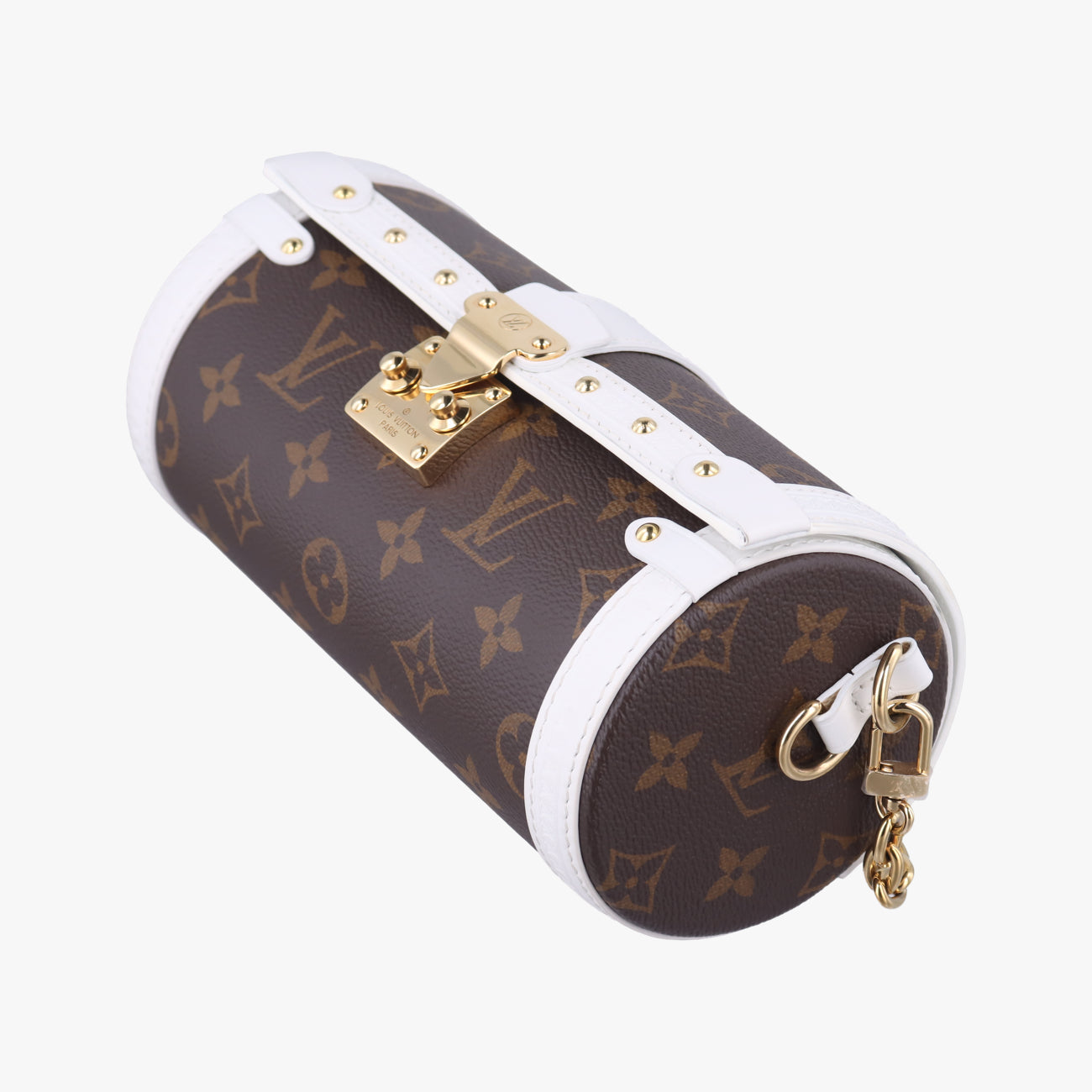 Pre-owned Louis Vuitton Papillon Trunk Brown×white Monogram Canvas×calf leather M81485 shoulderbag | stylenewstar
