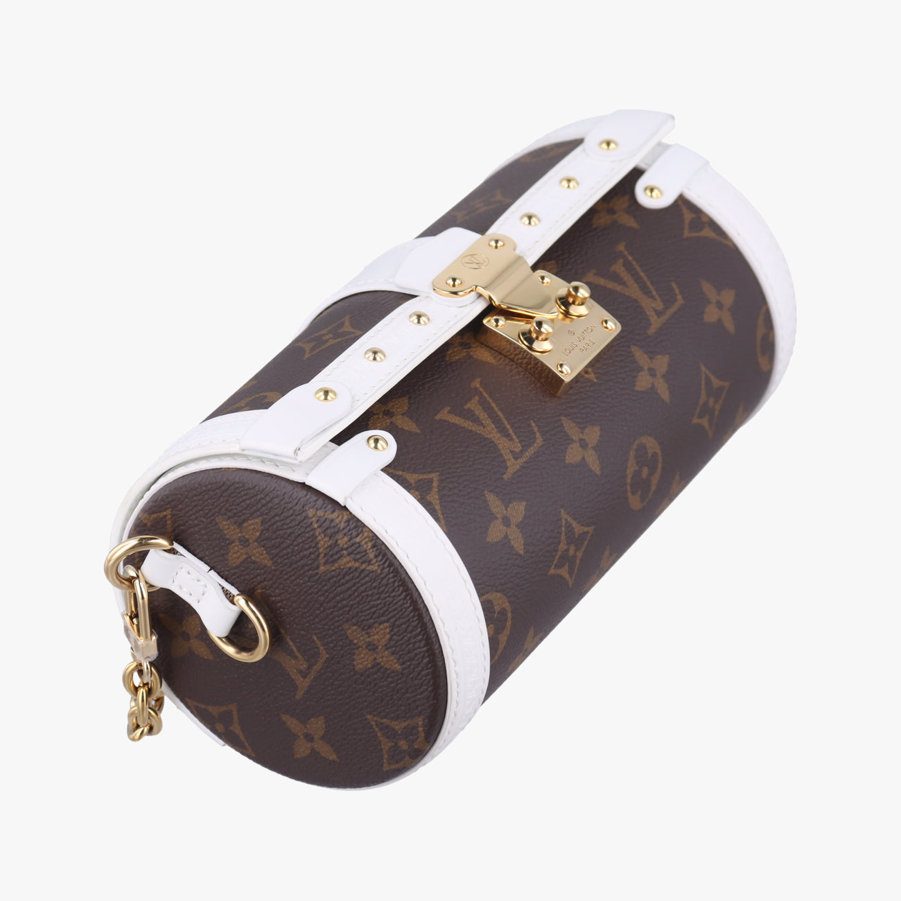 Pre-owned Louis Vuitton Papillon Trunk Brown×white Monogram Canvas×calf leather M81485 shoulderbag | stylenewstar