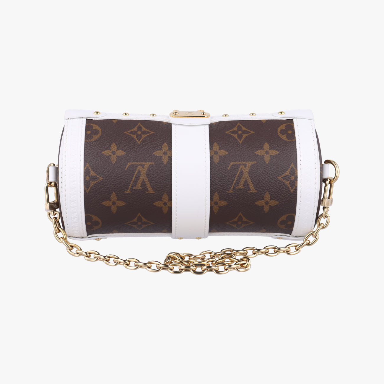 Pre-owned Louis Vuitton Papillon Trunk Brown×white Monogram Canvas×calf leather M81485 shoulderbag | stylenewstar