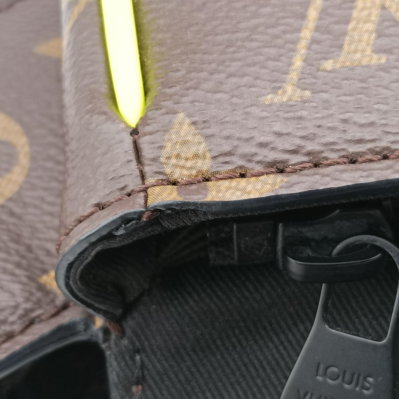 Vintage Louis Vuitton S lock Brown×neon yellow Monogram Canvas M45864 bum bag/waist bag | stylenewstar