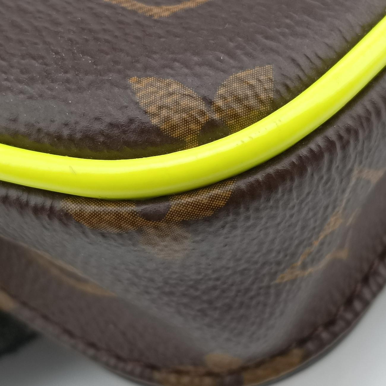 Vintage Louis Vuitton S lock Brown×neon yellow Monogram Canvas M45864 bum bag/waist bag | stylenewstar