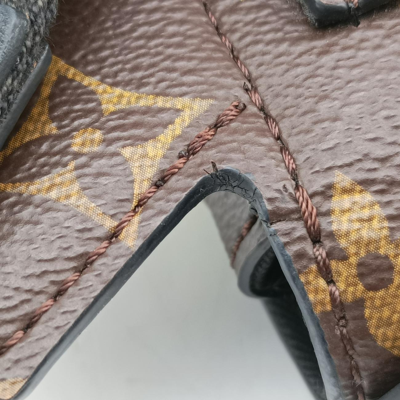 Vintage Louis Vuitton S lock Brown×neon yellow Monogram Canvas M45864 bum bag/waist bag | stylenewstar