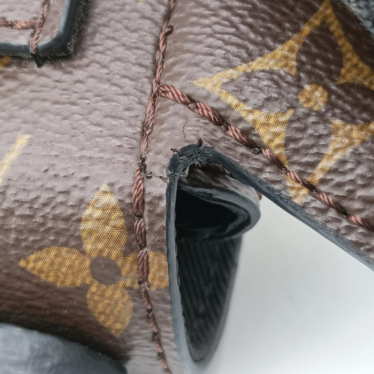 Vintage Louis Vuitton S lock Brown×neon yellow Monogram Canvas M45864 bum bag/waist bag | stylenewstar