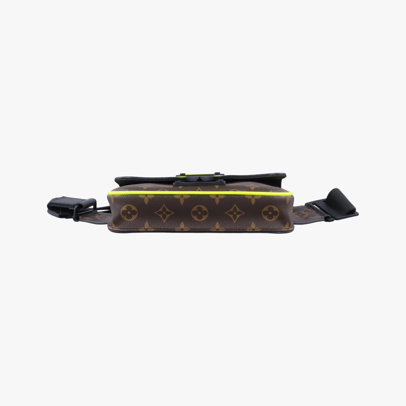 Vintage Louis Vuitton S lock Brown×neon yellow Monogram Canvas M45864 bum bag/waist bag | stylenewstar