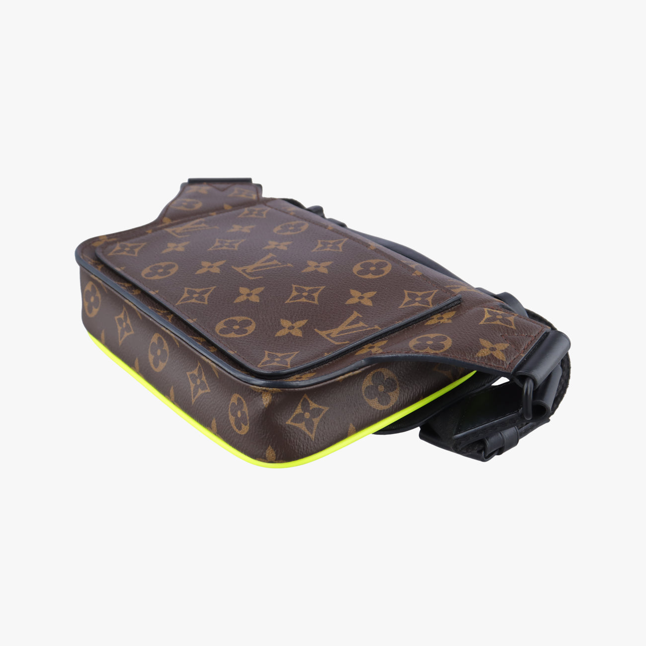 Vintage Louis Vuitton S lock Brown×neon yellow Monogram Canvas M45864 bum bag/waist bag | stylenewstar