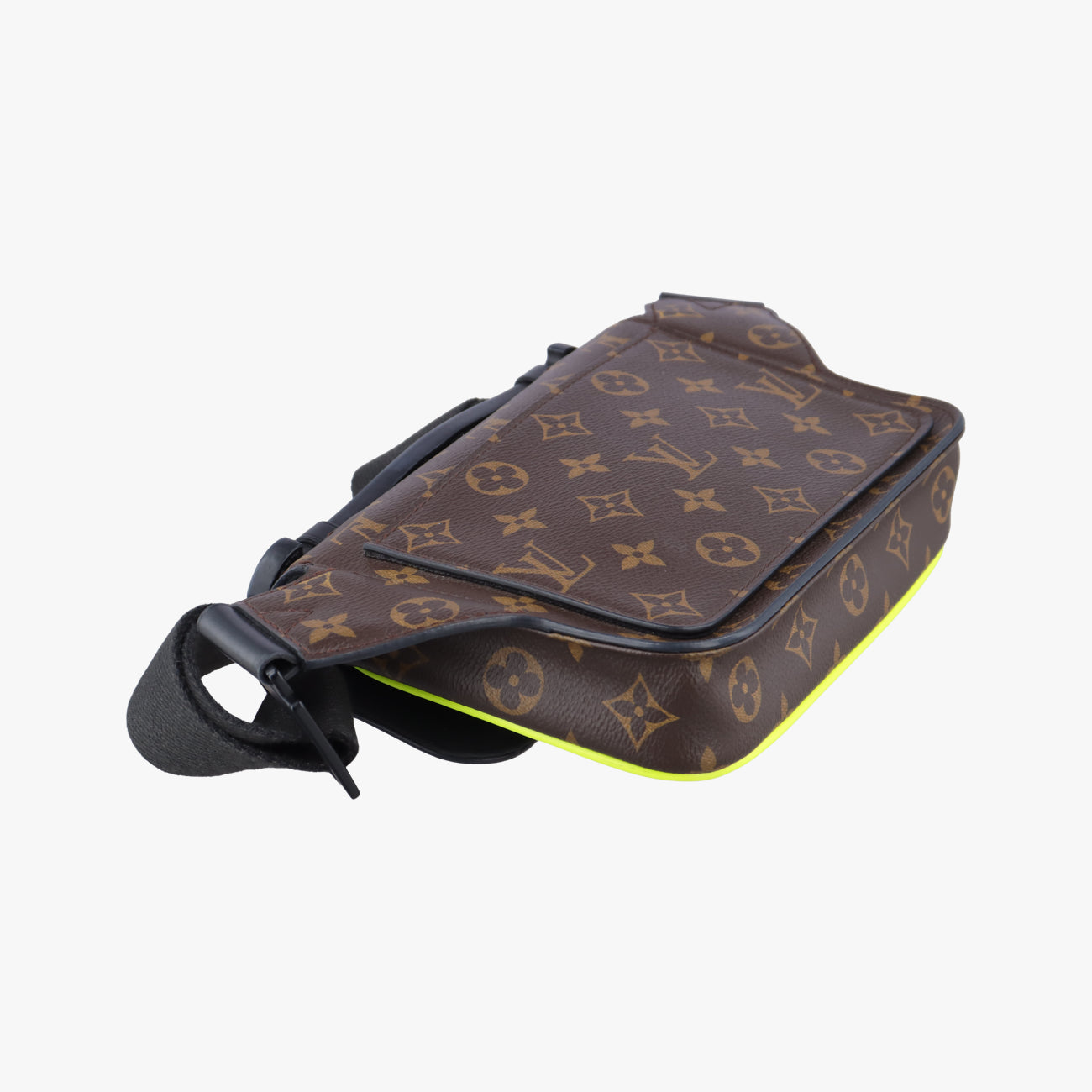 Vintage Louis Vuitton S lock Brown×neon yellow Monogram Canvas M45864 bum bag/waist bag | stylenewstar