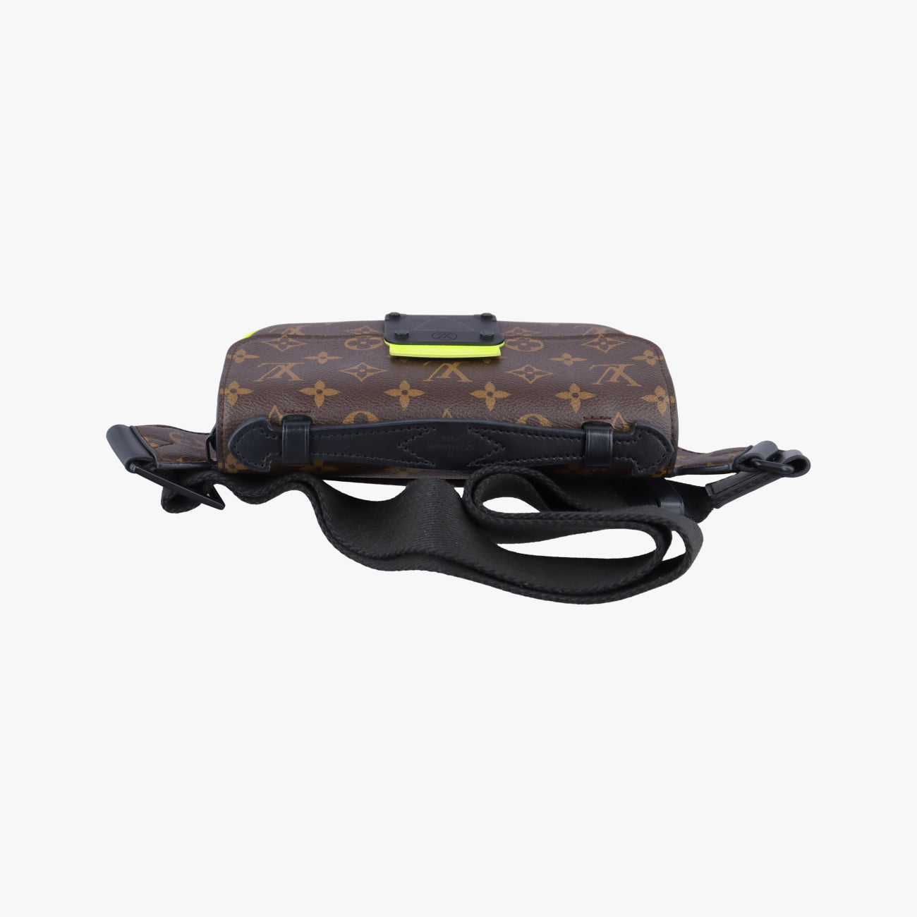 Vintage Louis Vuitton S lock Brown×neon yellow Monogram Canvas M45864 bum bag/waist bag | stylenewstar