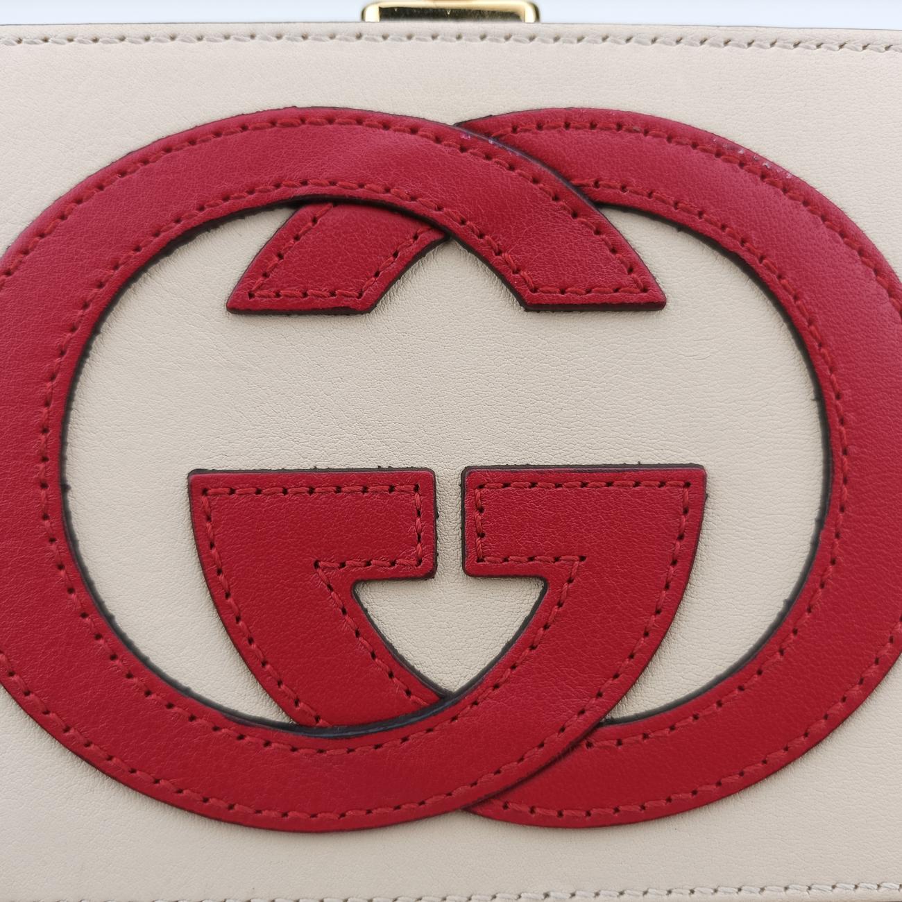 Pre-owned Gucci Interlocking G White×red Leather 658230 shoulderbag | stylenewstar