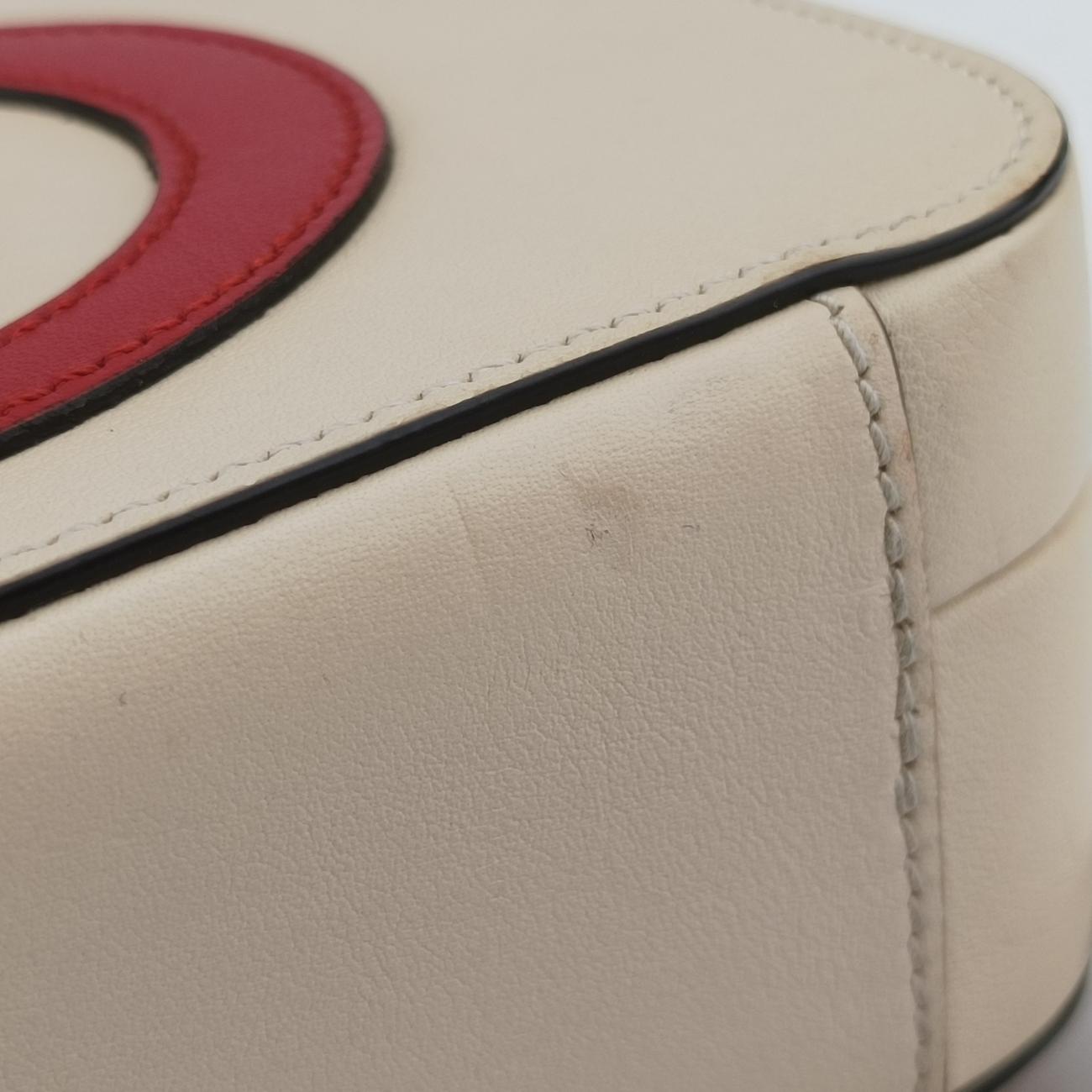 Pre-owned Gucci Interlocking G White×red Leather 658230 shoulderbag | stylenewstar