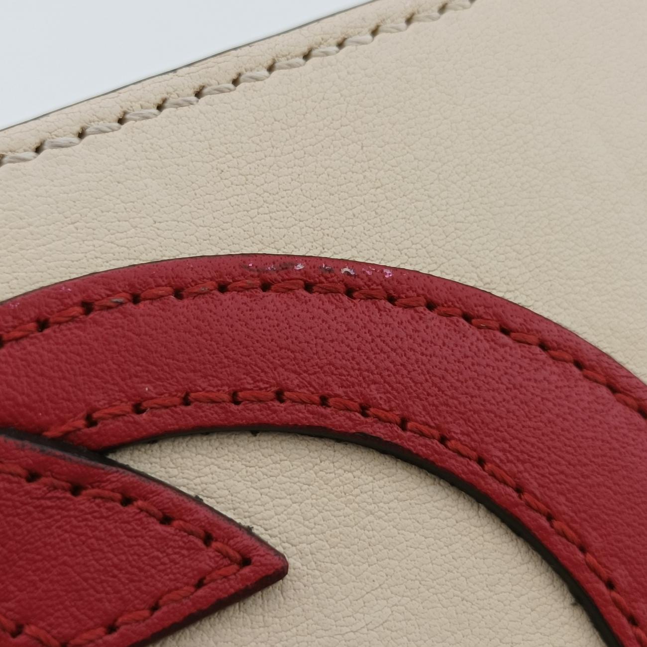 Pre-owned Gucci Interlocking G White×red Leather 658230 shoulderbag | stylenewstar