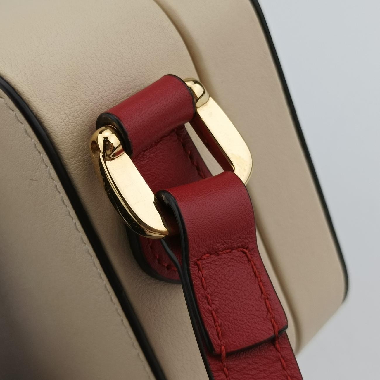 Pre-owned Gucci Interlocking G White×red Leather 658230 shoulderbag | stylenewstar