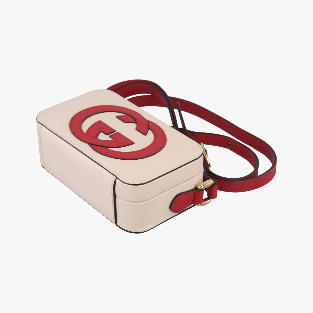 Pre-owned Gucci Interlocking G White×red Leather 658230 shoulderbag | stylenewstar