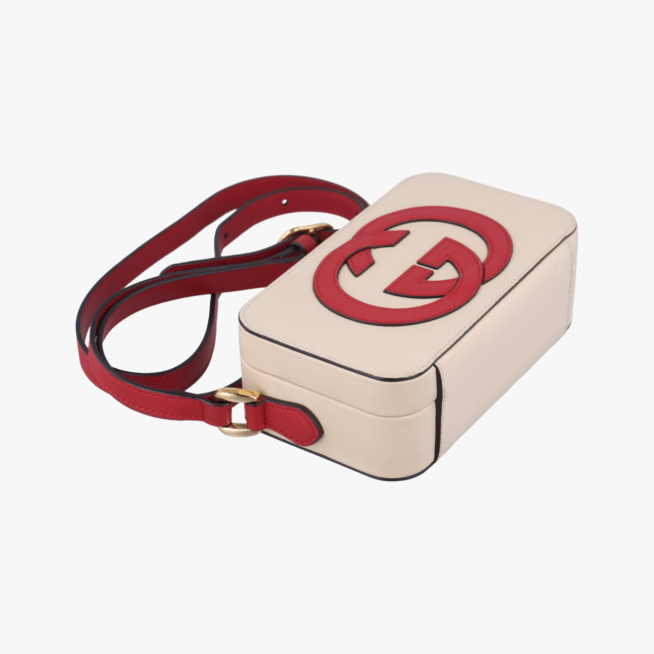 Pre-owned Gucci Interlocking G White×red Leather 658230 shoulderbag | stylenewstar