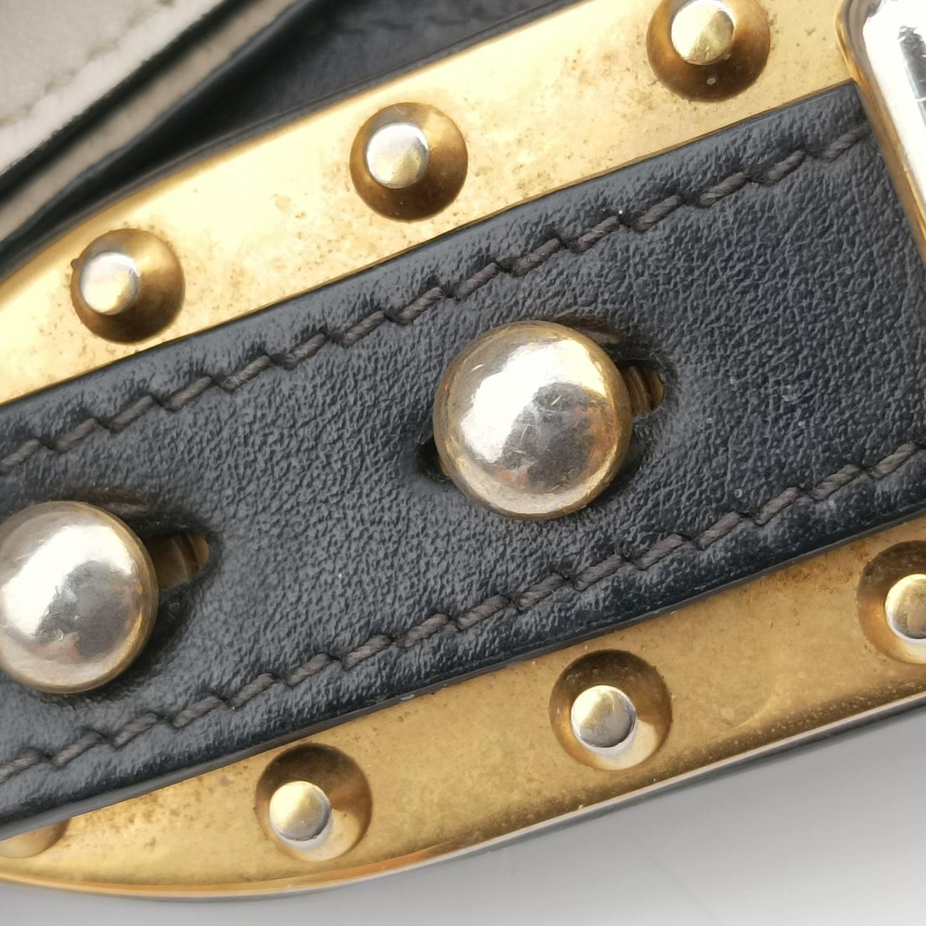 Vintage Prada Cahier Black×white Leather×SAFFIANO Leather 1BD045 shoulderbag | stylenewstar