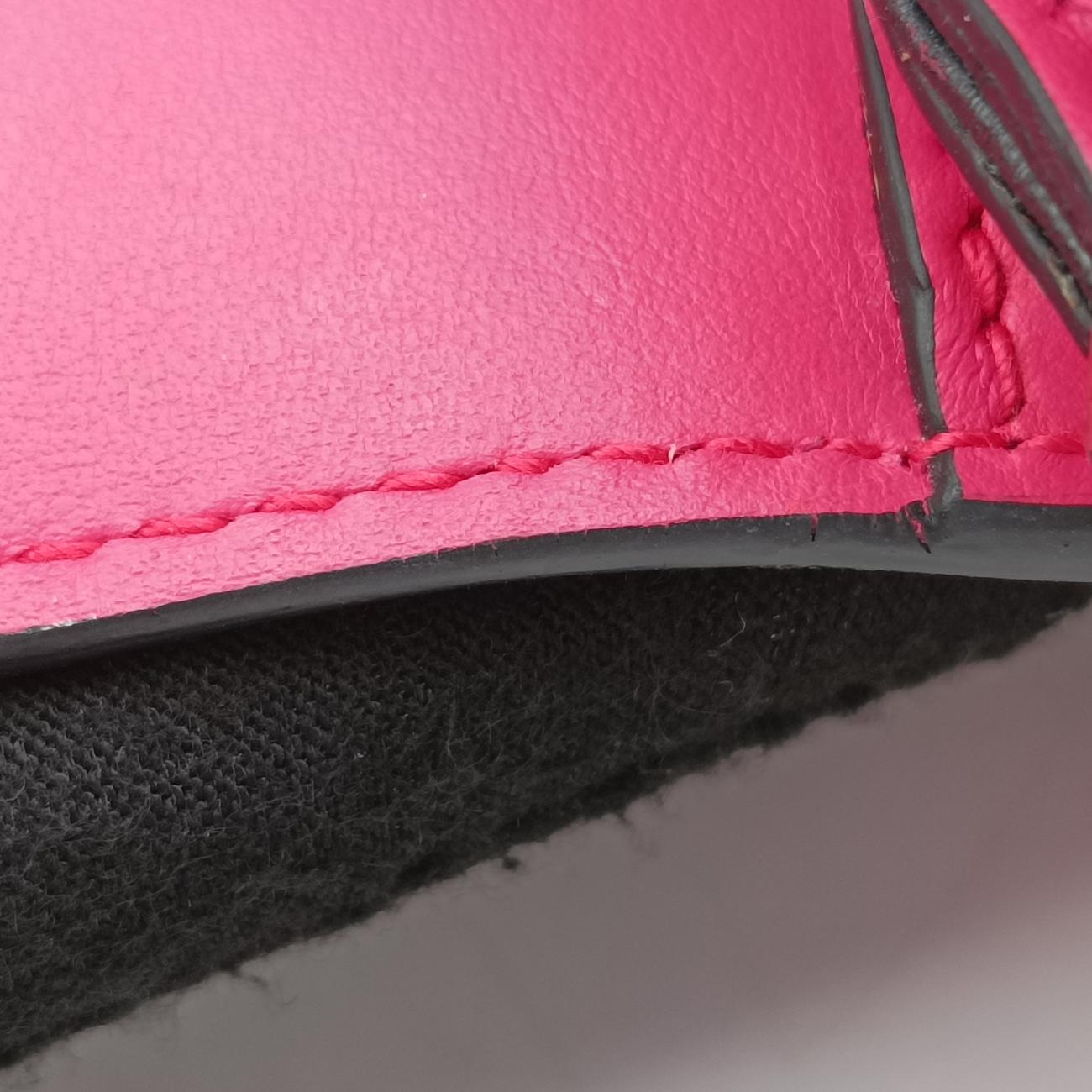 Pre-owned Prada Sidonie Pink×black Leather 1BD168 shoulderbag | stylenewstar