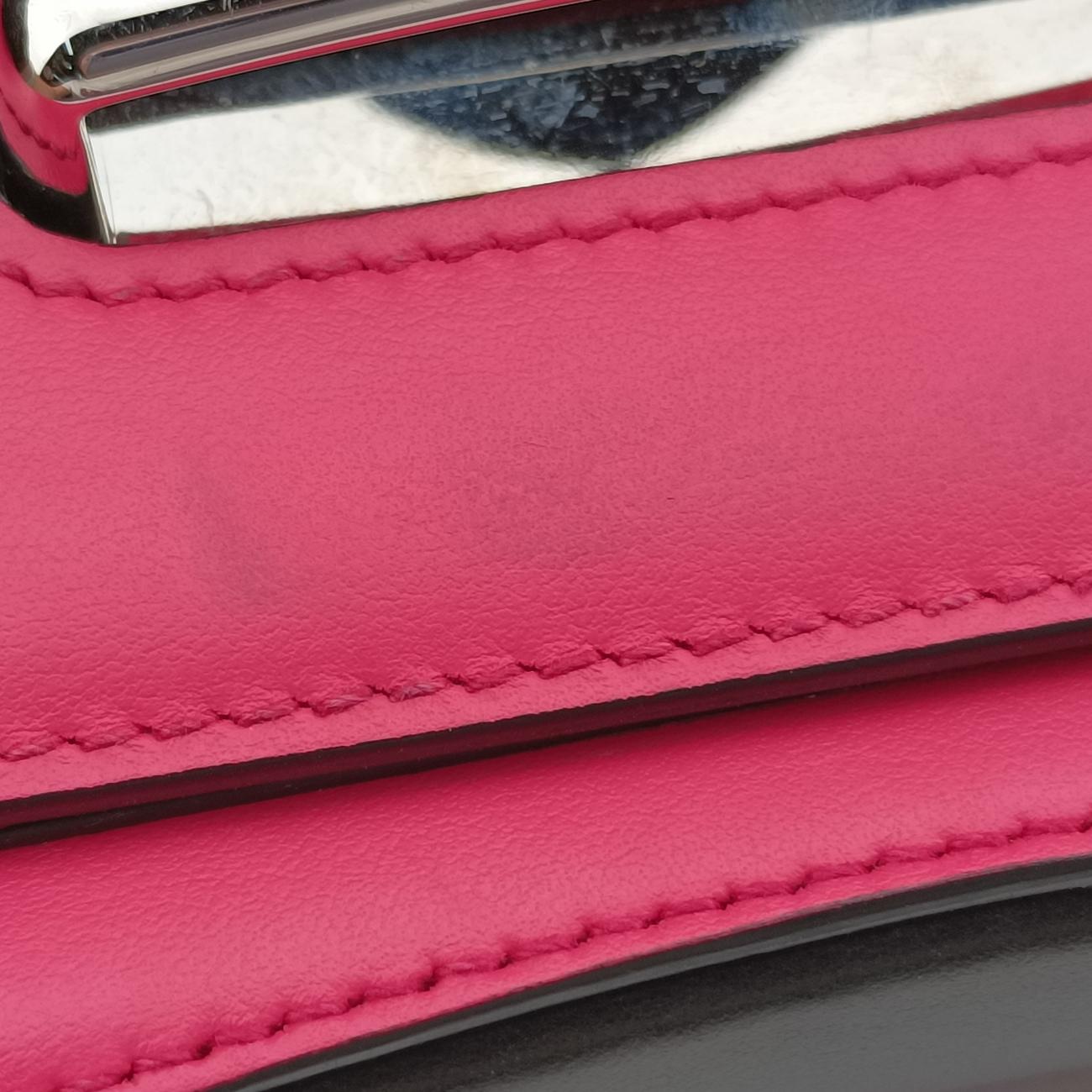 Pre-owned Prada Sidonie Pink×black Leather 1BD168 shoulderbag | stylenewstar