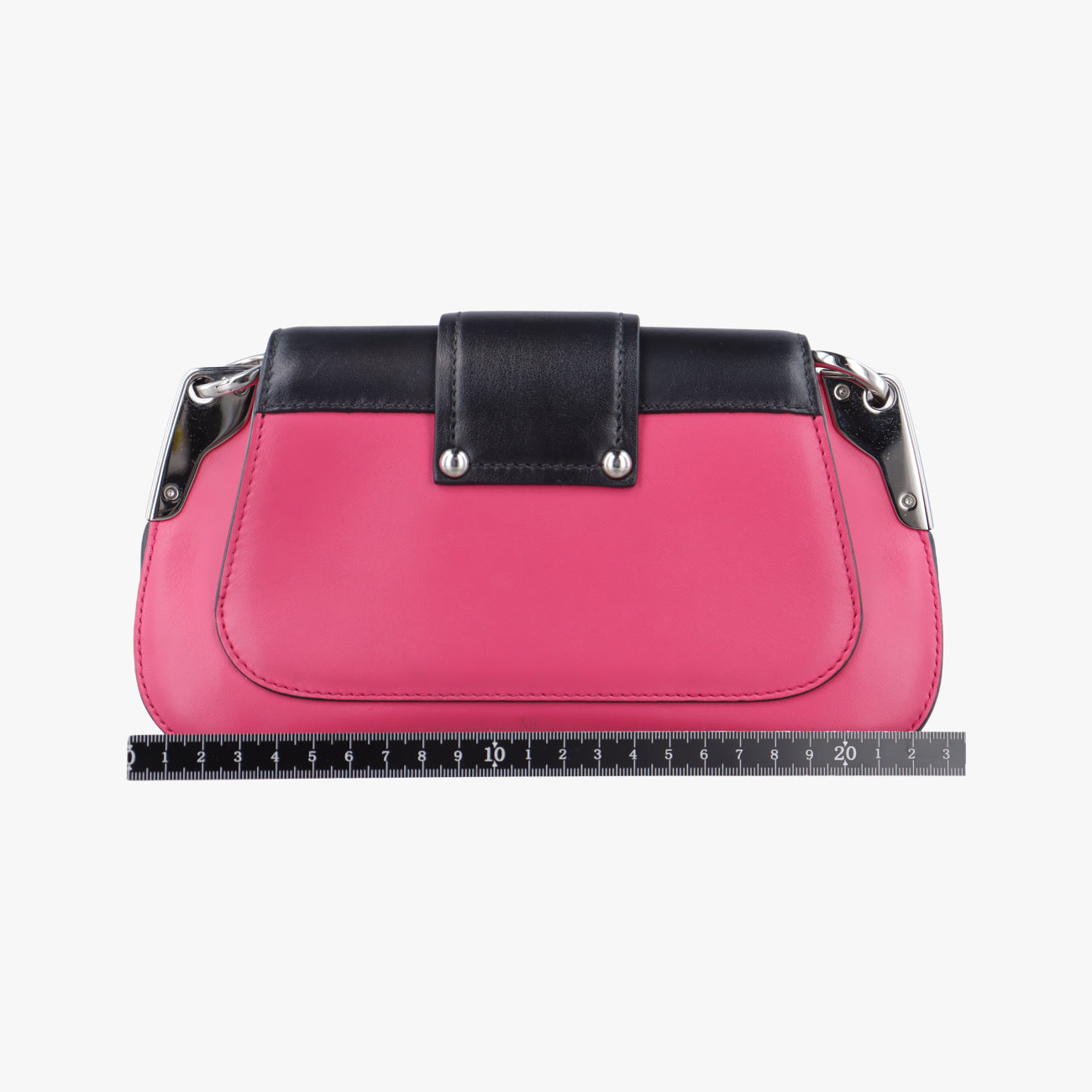 Pre-owned Prada Sidonie Pink×black Leather 1BD168 shoulderbag | stylenewstar