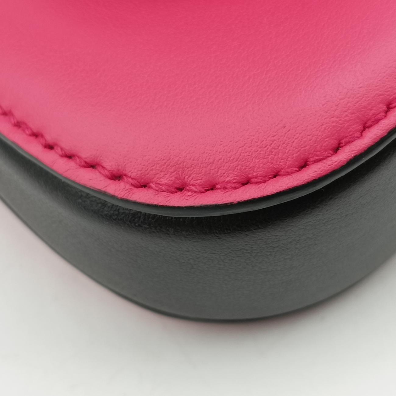 Pre-owned Prada Sidonie Pink×black Leather 1BD168 shoulderbag | stylenewstar