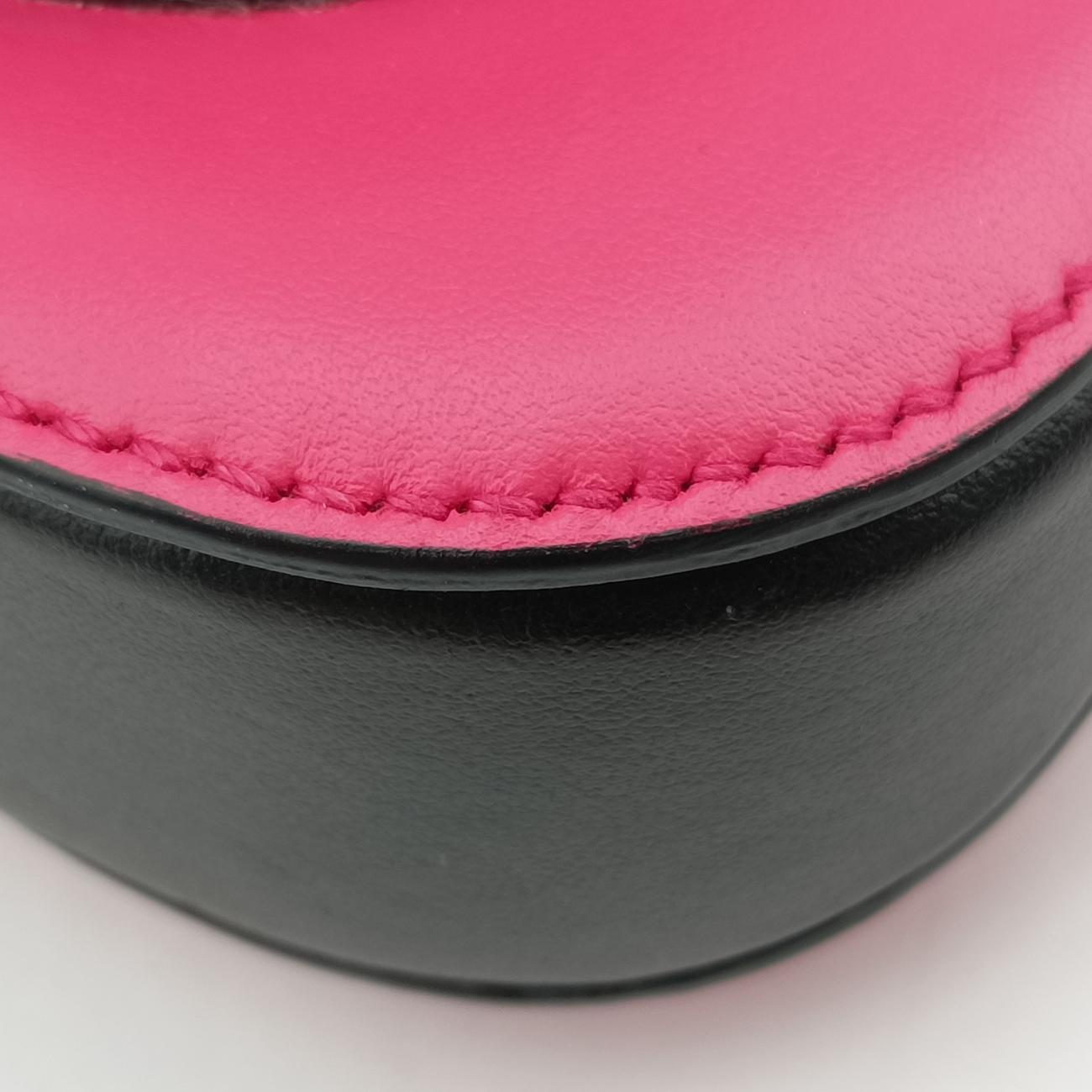 Pre-owned Prada Sidonie Pink×black Leather 1BD168 shoulderbag | stylenewstar