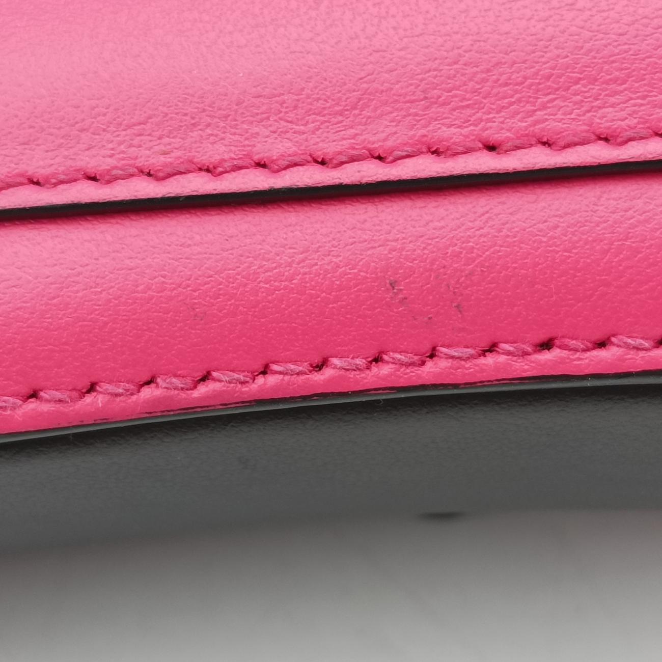 Pre-owned Prada Sidonie Pink×black Leather 1BD168 shoulderbag | stylenewstar