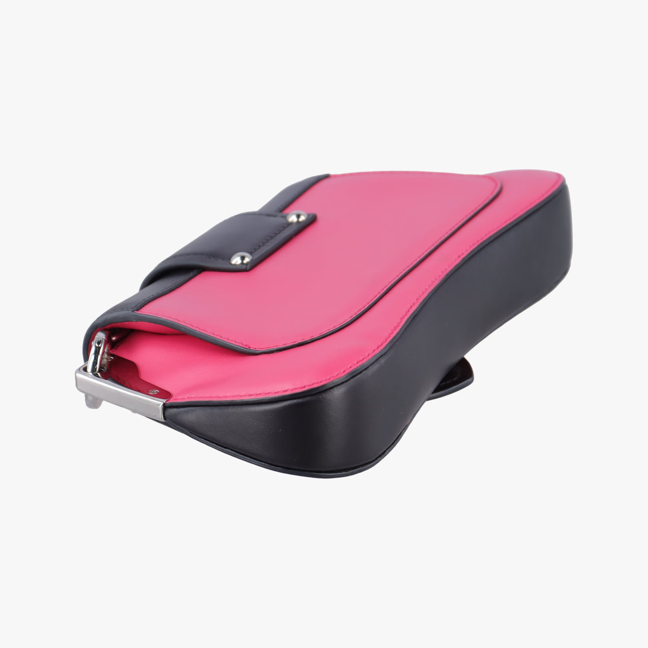 Pre-owned Prada Sidonie Pink×black Leather 1BD168 shoulderbag | stylenewstar