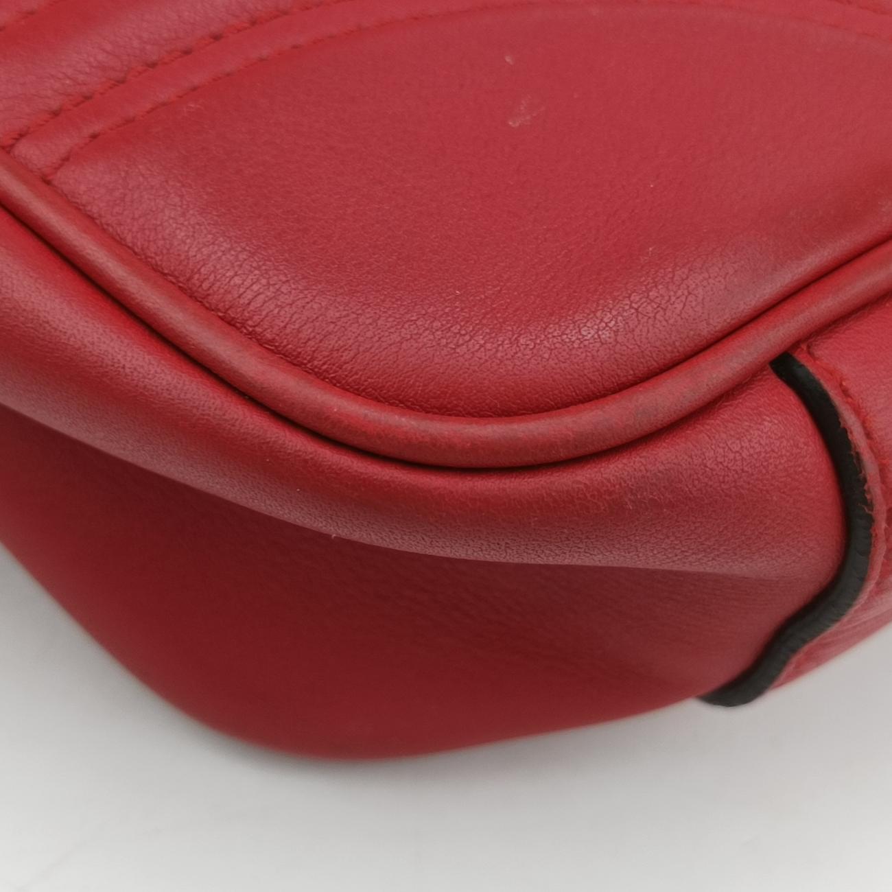 Pre-owned Gucci GG Marmont Red Leather 443496 shoulderbag | stylenewstar