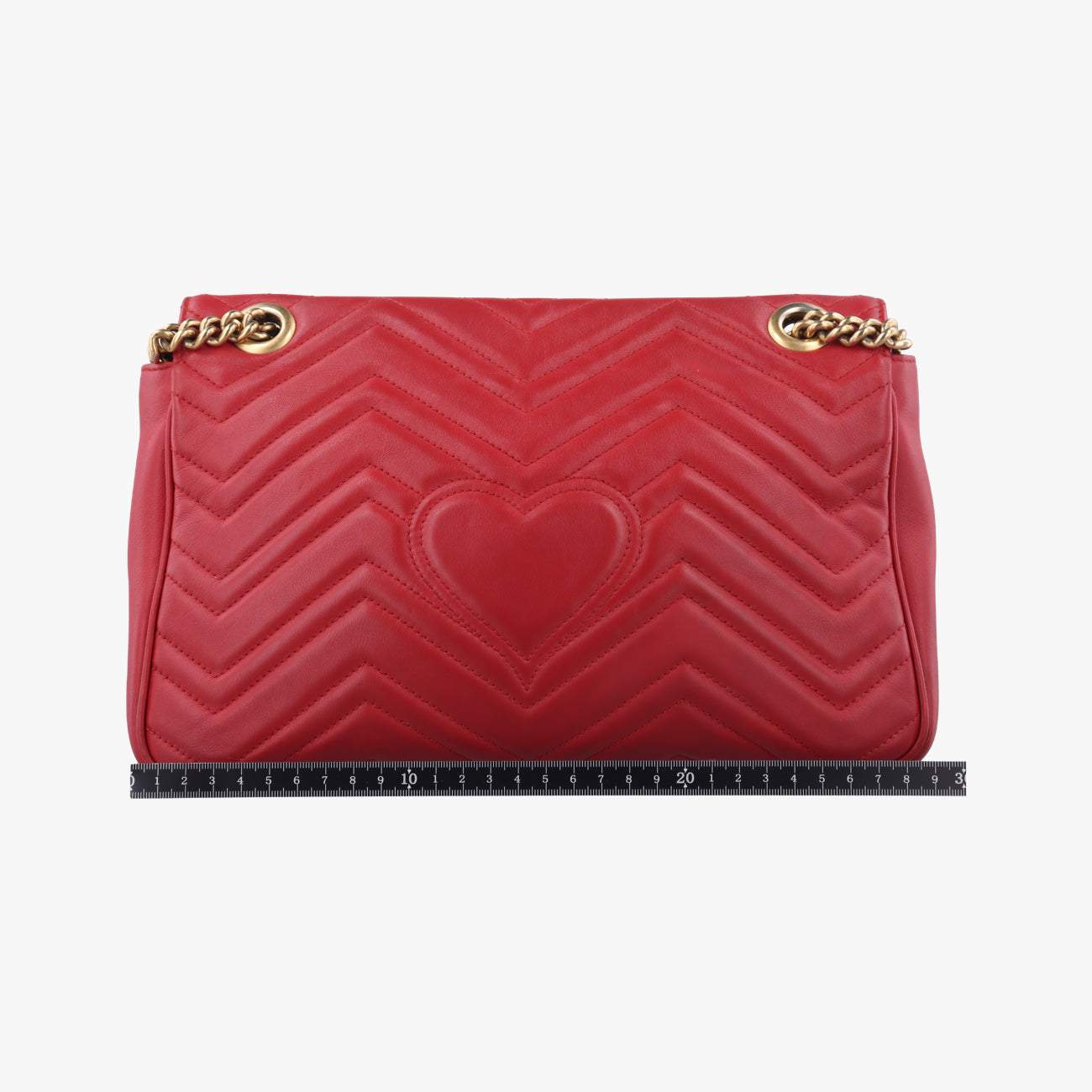 Pre-owned Gucci GG Marmont Red Leather 443496 shoulderbag | stylenewstar