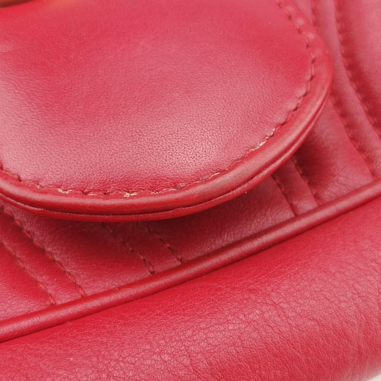 Pre-owned Gucci GG Marmont Red Leather 443496 shoulderbag | stylenewstar