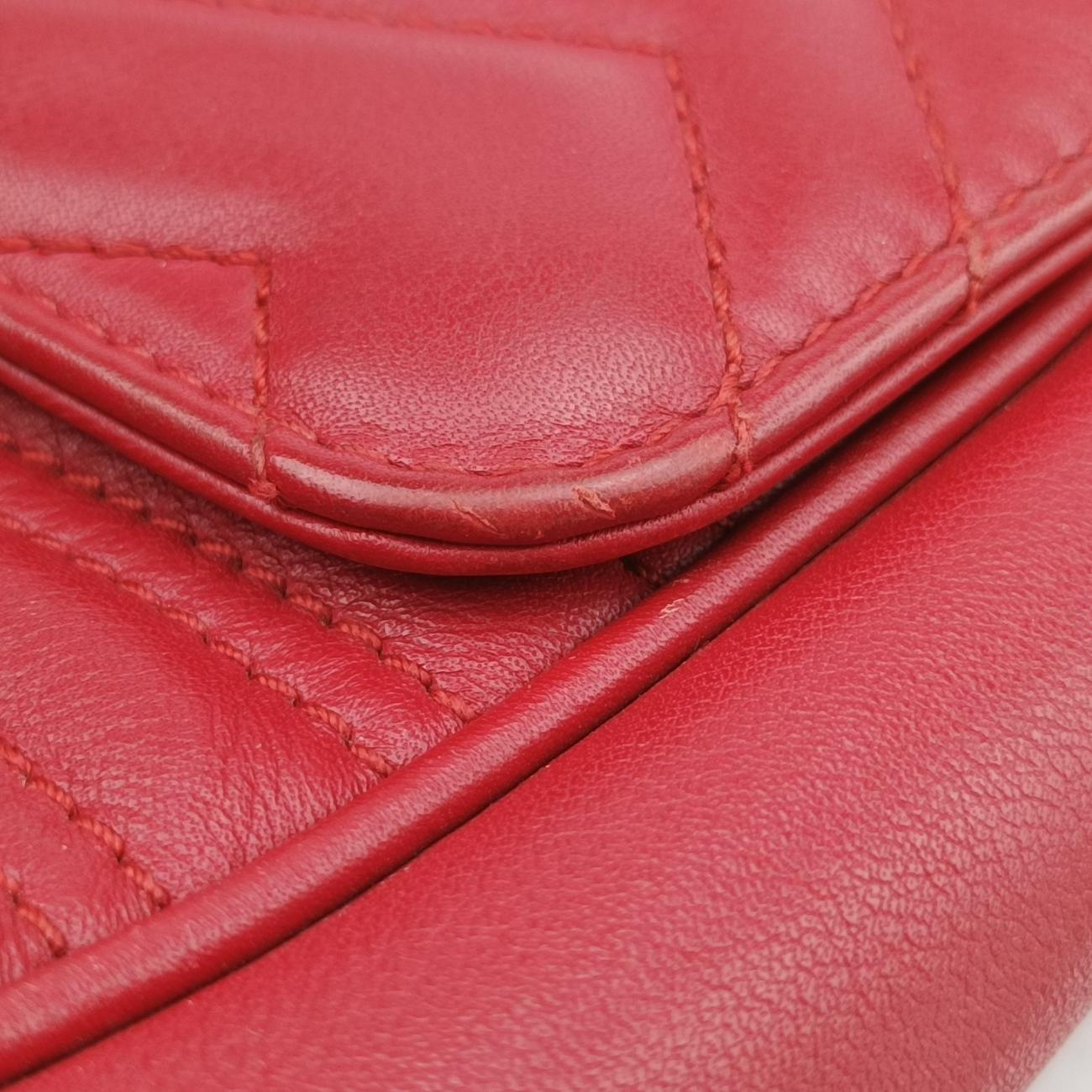 Pre-owned Gucci GG Marmont Red Leather 443496 shoulderbag | stylenewstar