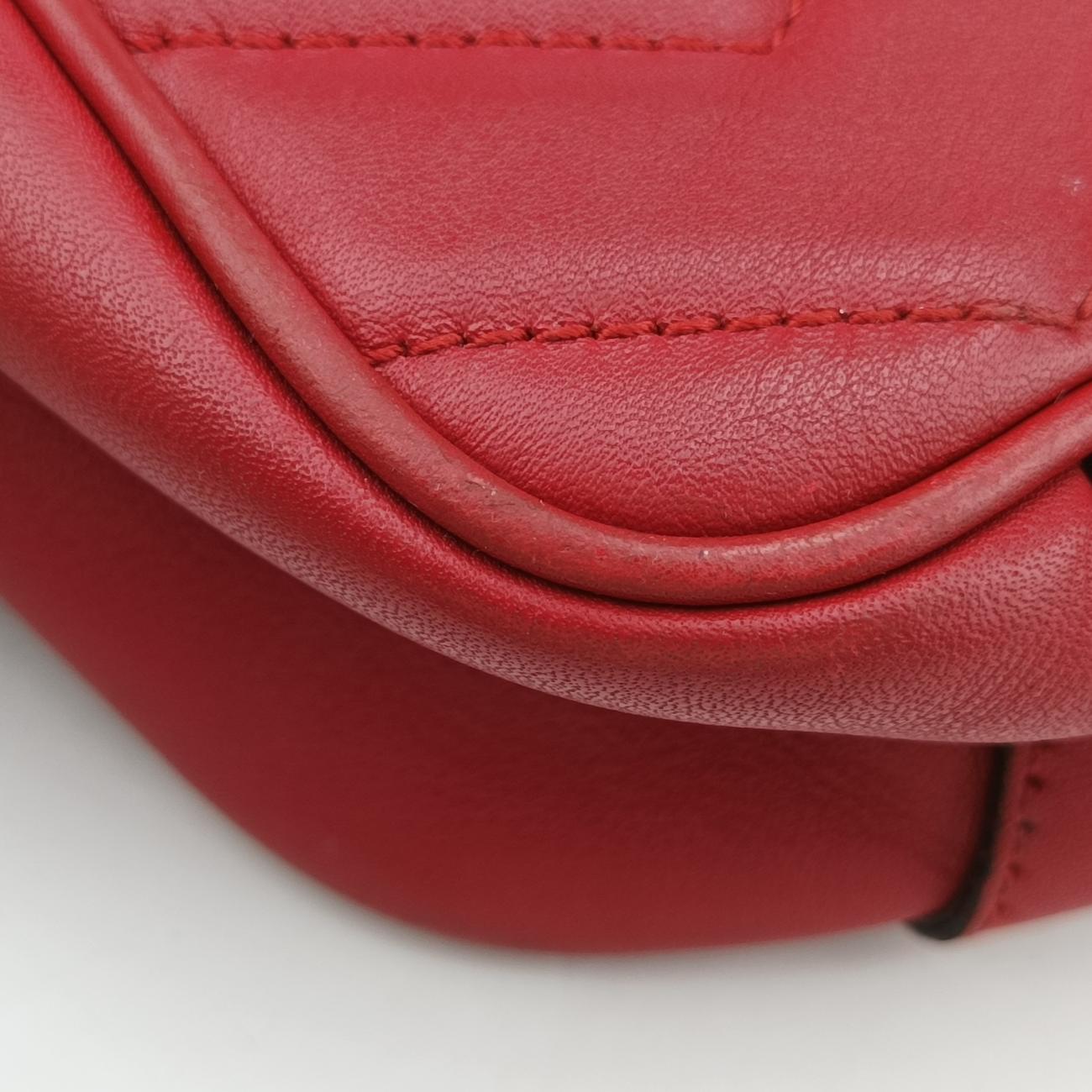 Pre-owned Gucci GG Marmont Red Leather 443496 shoulderbag | stylenewstar