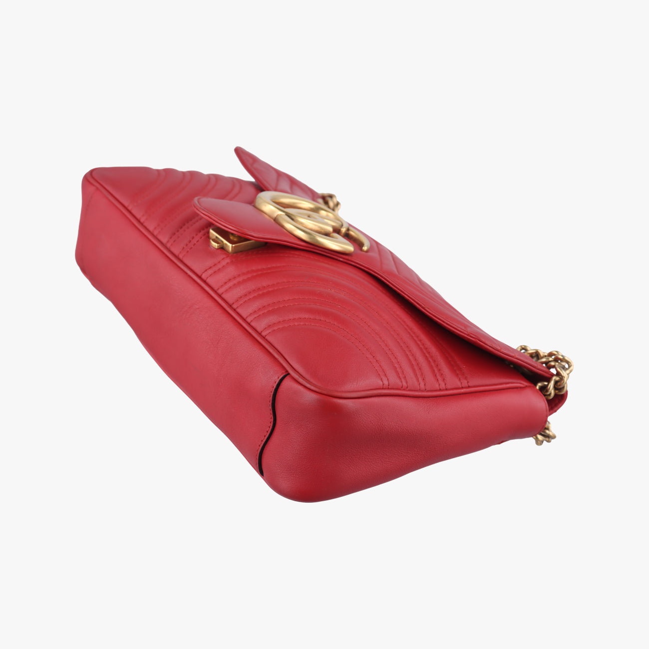 Pre-owned Gucci GG Marmont Red Leather 443496 shoulderbag | stylenewstar