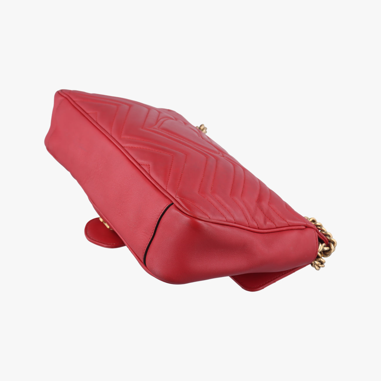 Pre-owned Gucci GG Marmont Red Leather 443496 shoulderbag | stylenewstar