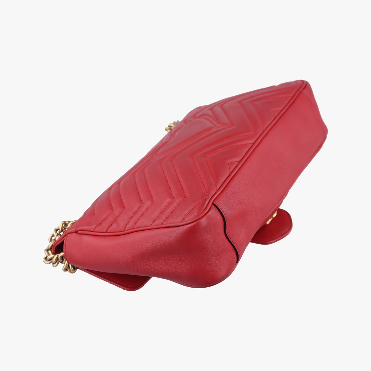 Pre-owned Gucci GG Marmont Red Leather 443496 shoulderbag | stylenewstar