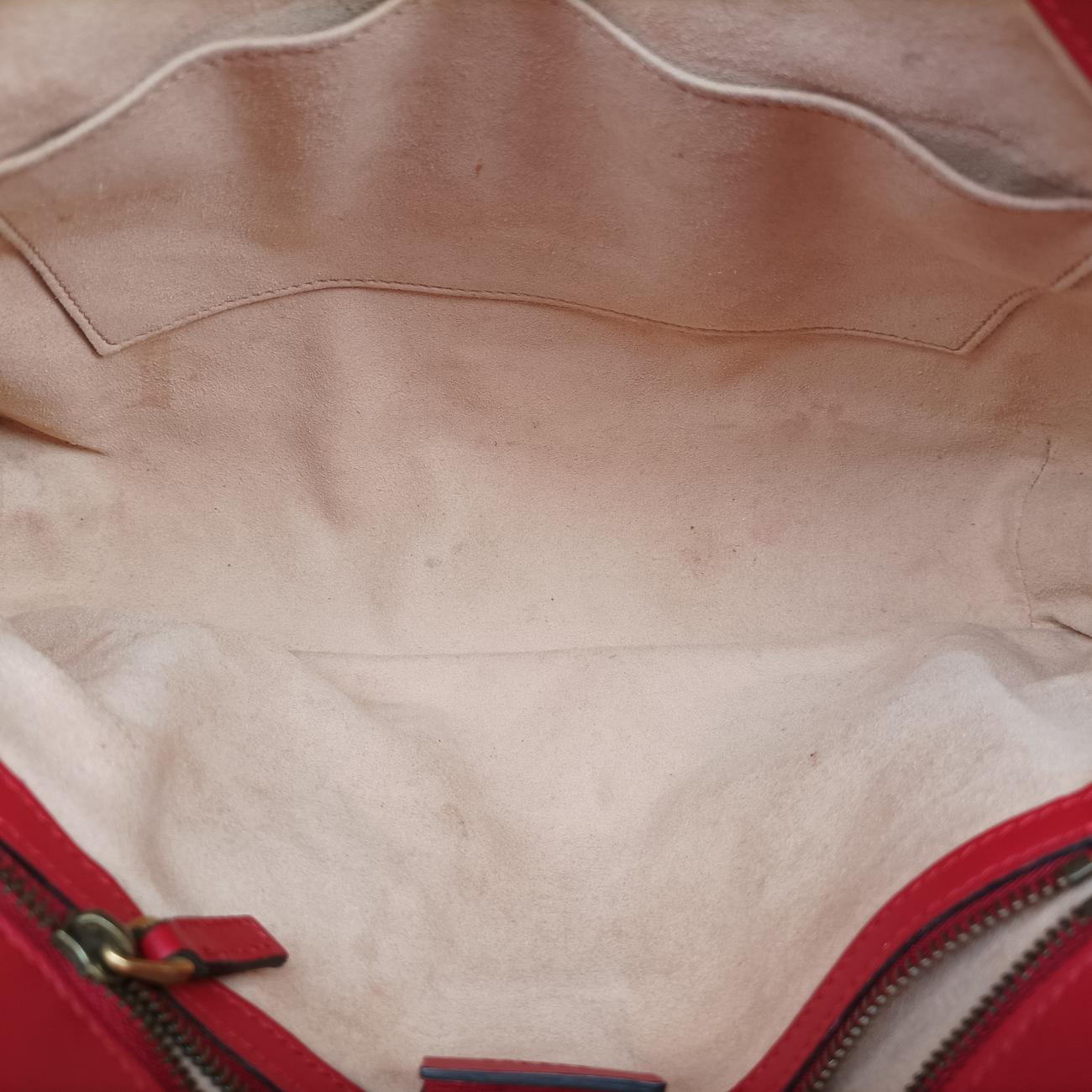 Pre-owned Gucci GG Marmont Red Leather 443496 shoulderbag | stylenewstar