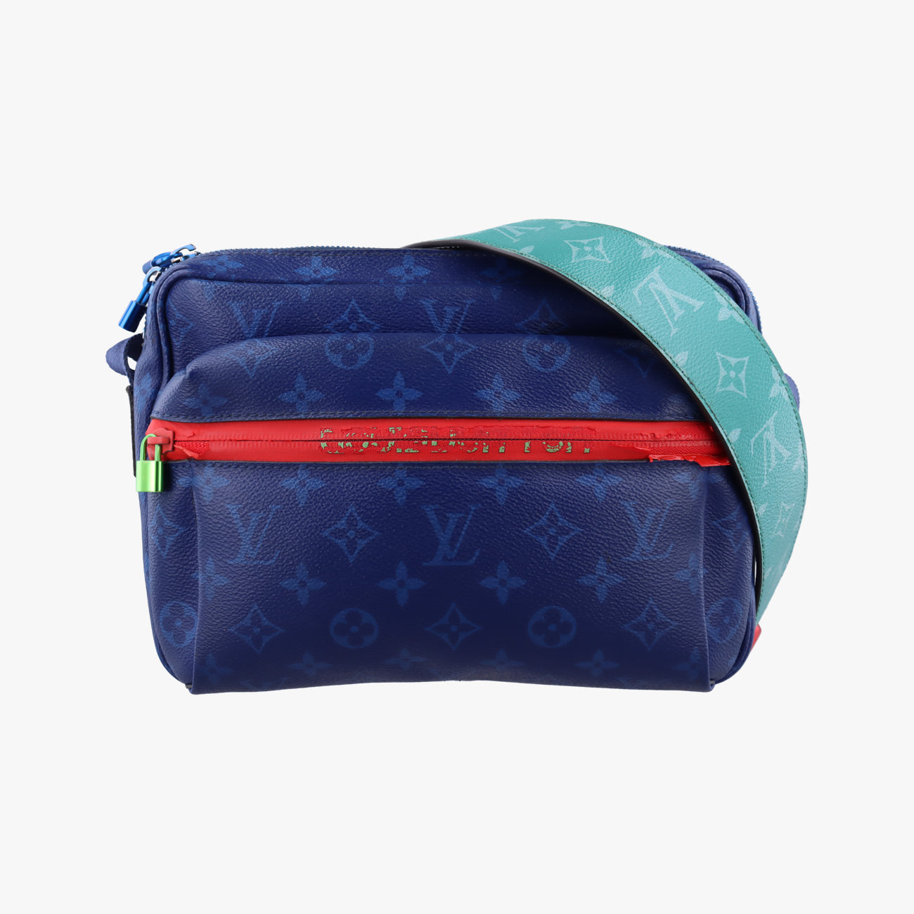 Pre-owned Louis Vuitton Messenger PM Blue Monogram canvas x leather M43829 shoulderbag | stylenewstar