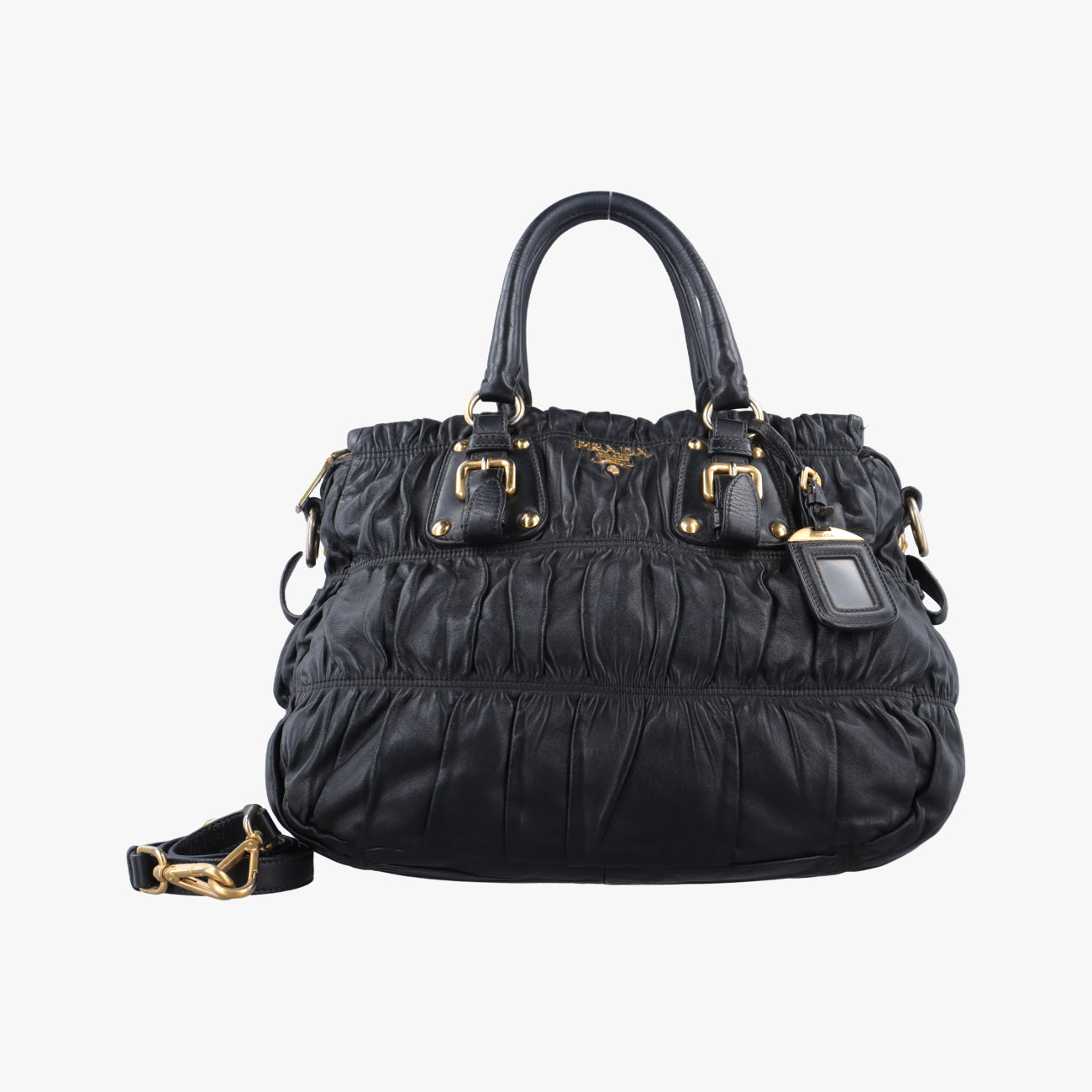 Pre-owned Prada Gaufre Black leather BN1336 shoulderbag | stylenewstar