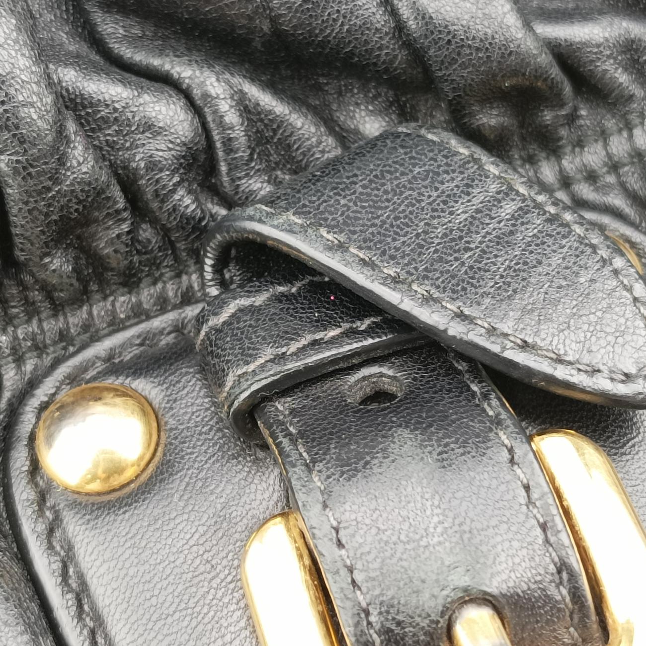 Pre-owned Prada Gaufre Black leather BN1336 shoulderbag | stylenewstar