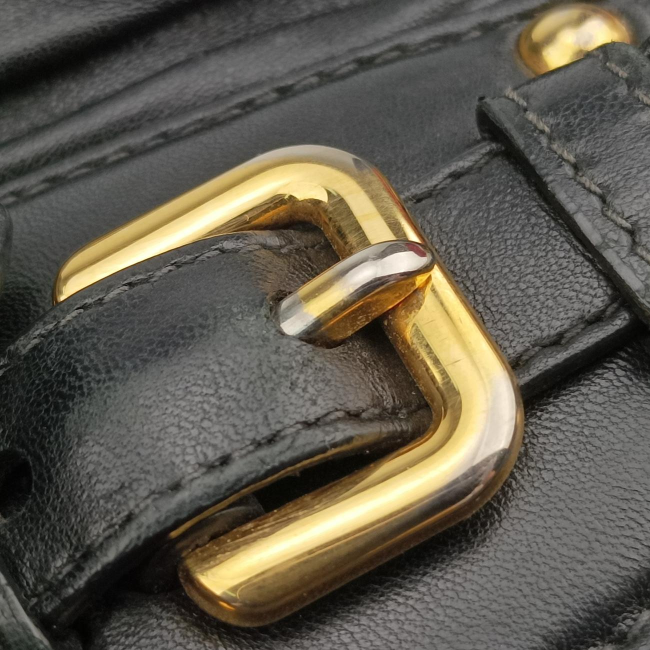 Pre-owned Prada Gaufre Black leather BN1336 shoulderbag | stylenewstar