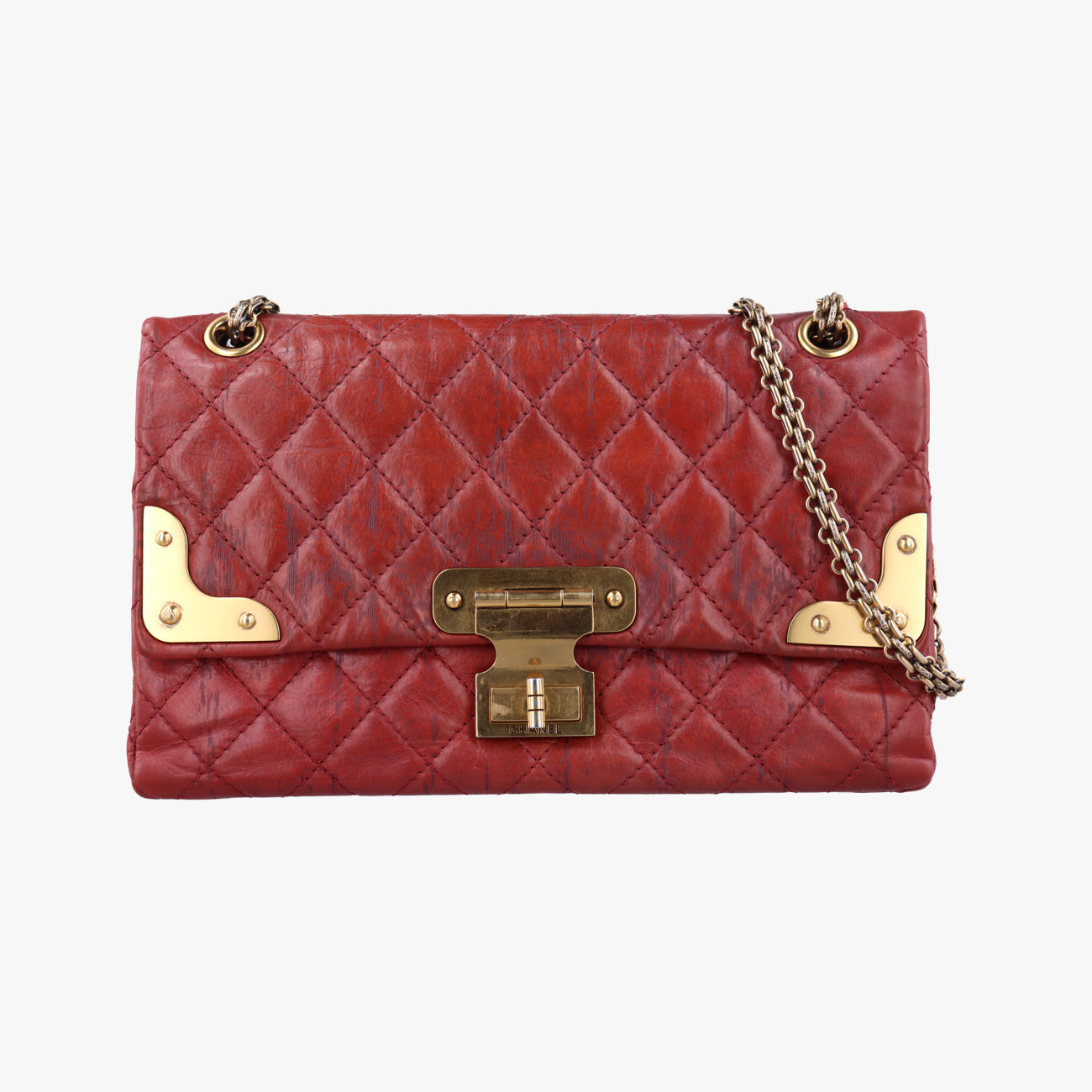 Pre-owned Chanel 2.55 Matelasse Red lambskin A48807 shoulderbag | stylenewstar