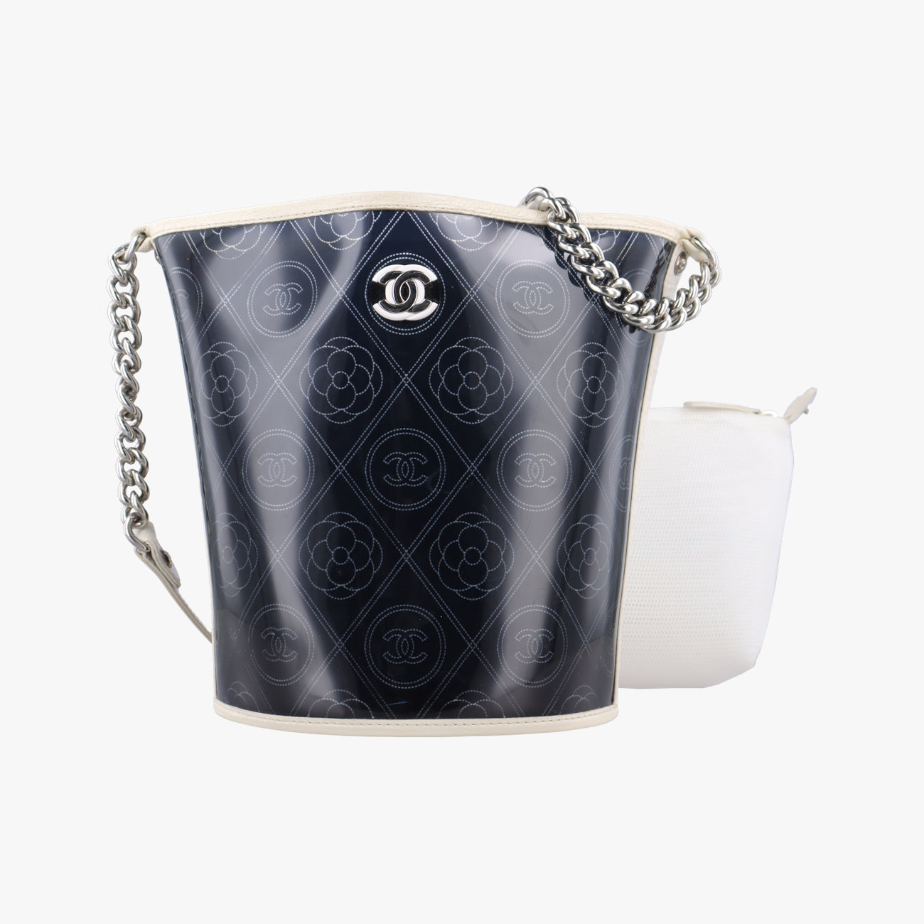 Camellia Coco Bucket Black×white PVC coated canvas 26057307