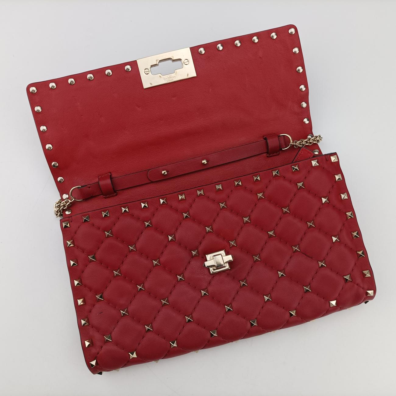 Rockstud SPIKE UP Red Leather BL-P137NAP2