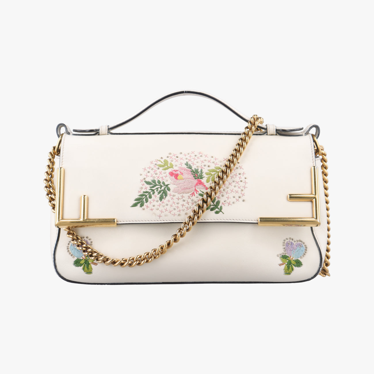 Double F Floral White×multicolor Leather 8BT297 A5DO 189-10429