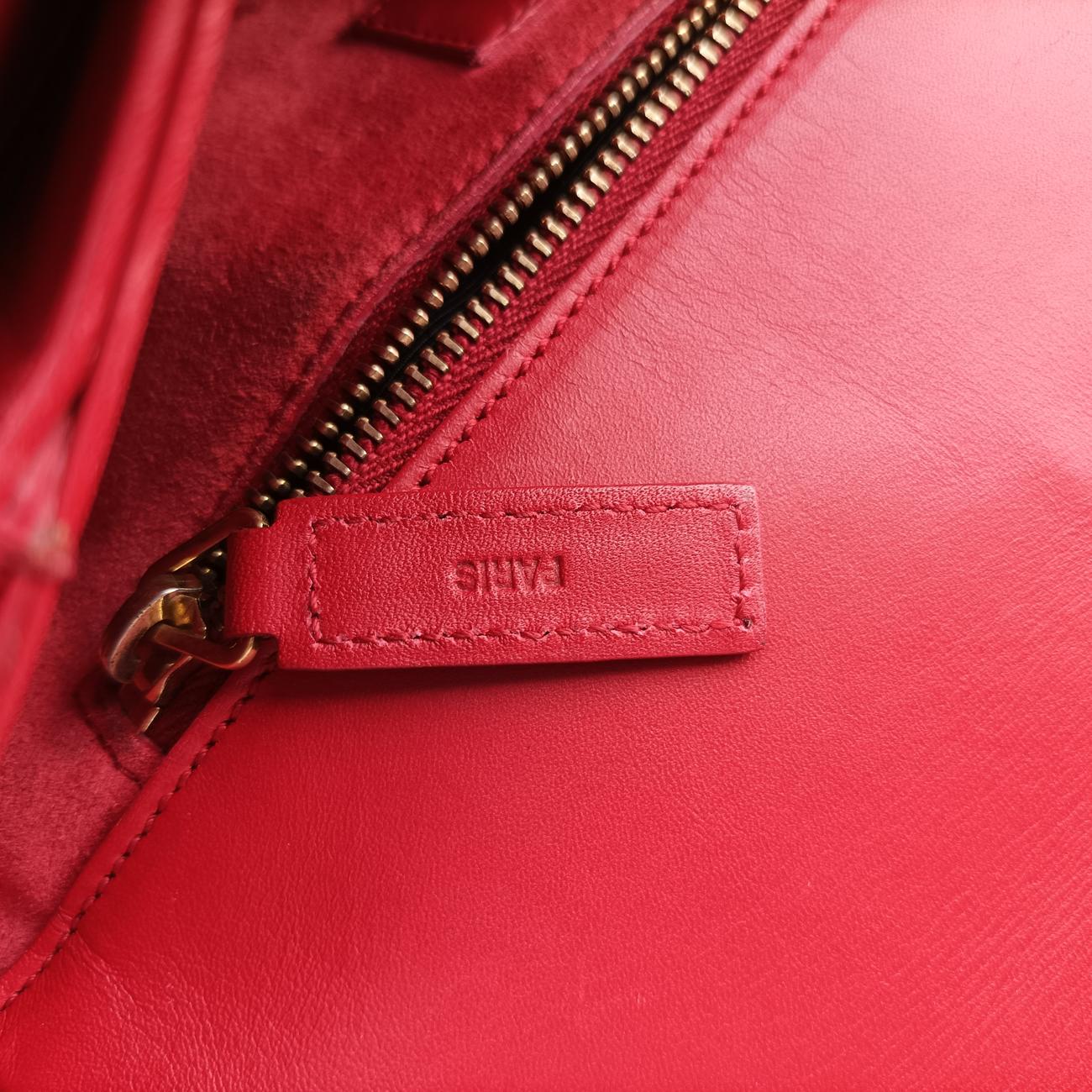 Vintage Yves Saint Laurent Universite Red Leather 357403 shoulderbag | stylenewstar