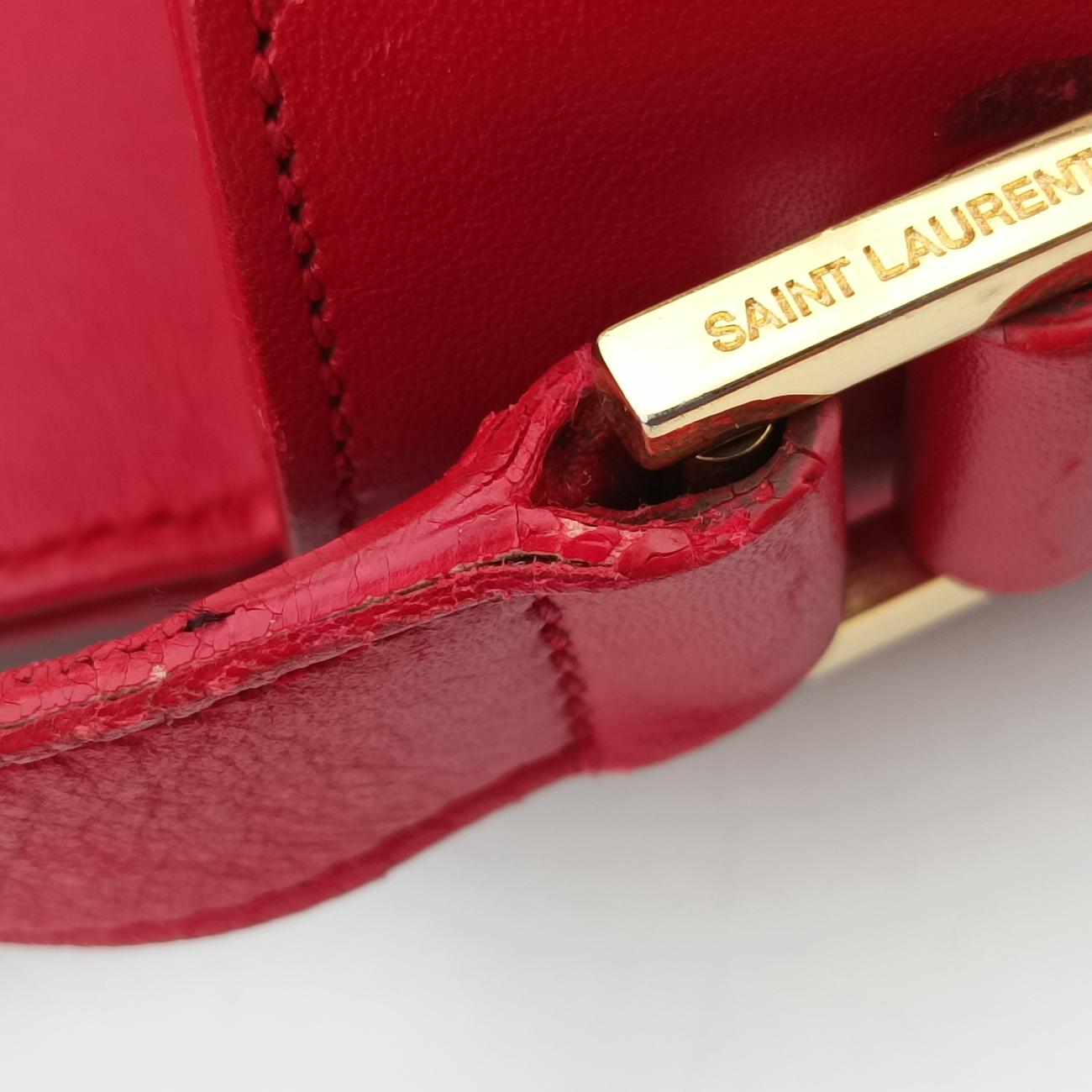 Vintage Yves Saint Laurent Universite Red Leather 357403 shoulderbag | stylenewstar