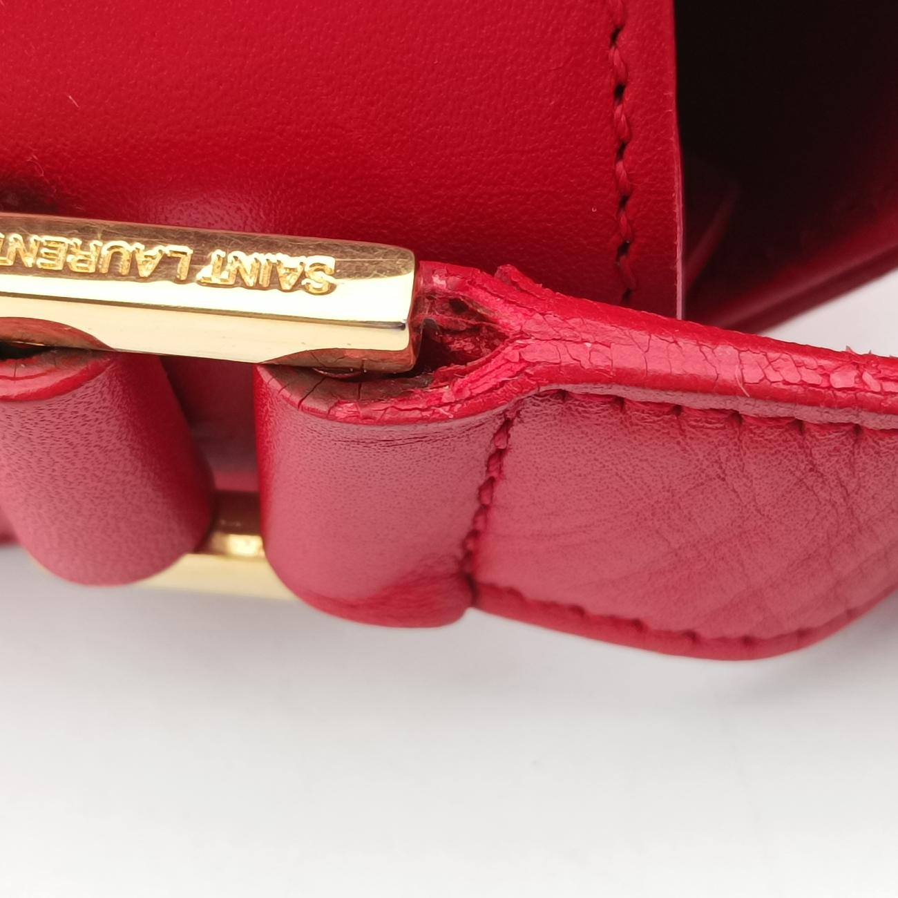 Vintage Yves Saint Laurent Universite Red Leather 357403 shoulderbag | stylenewstar