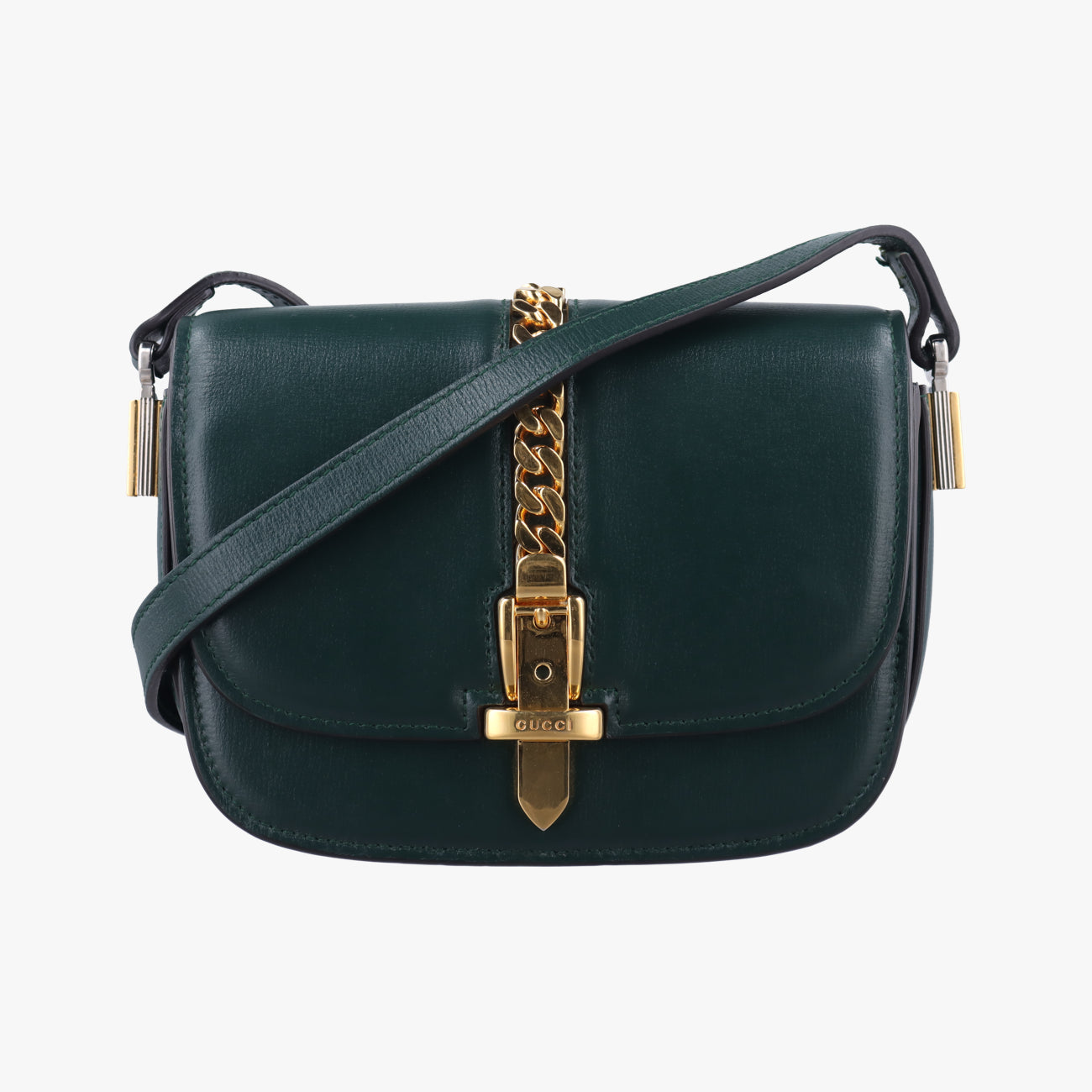 Pre-owned Gucci Sylvie 1969 Mini Green Leather 615965 shoulderbag | stylenewstar